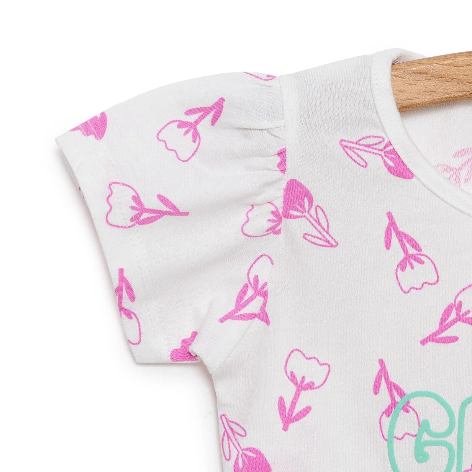 HelloBaby Basic Girl Tulips Patterned Tshirt - Ecru - ebebek - Black Friday