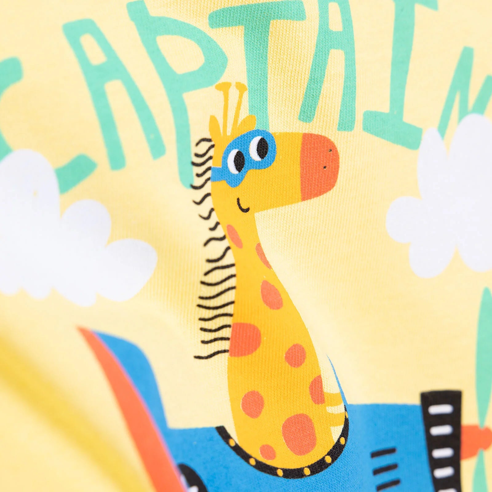 HelloBaby Basic Boy Captain Giraffe Prined Tshirt - Yellow - ebebek - Black Friday