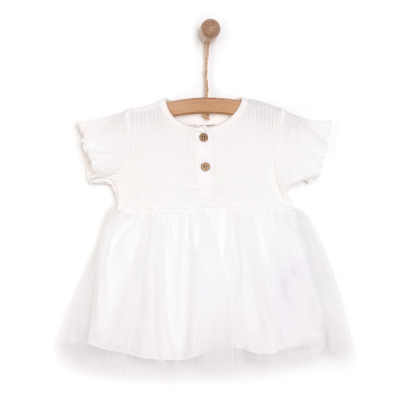 HelloBaby Newborn Girl Tulle Dress - Ecru - ebebek - Black Friday