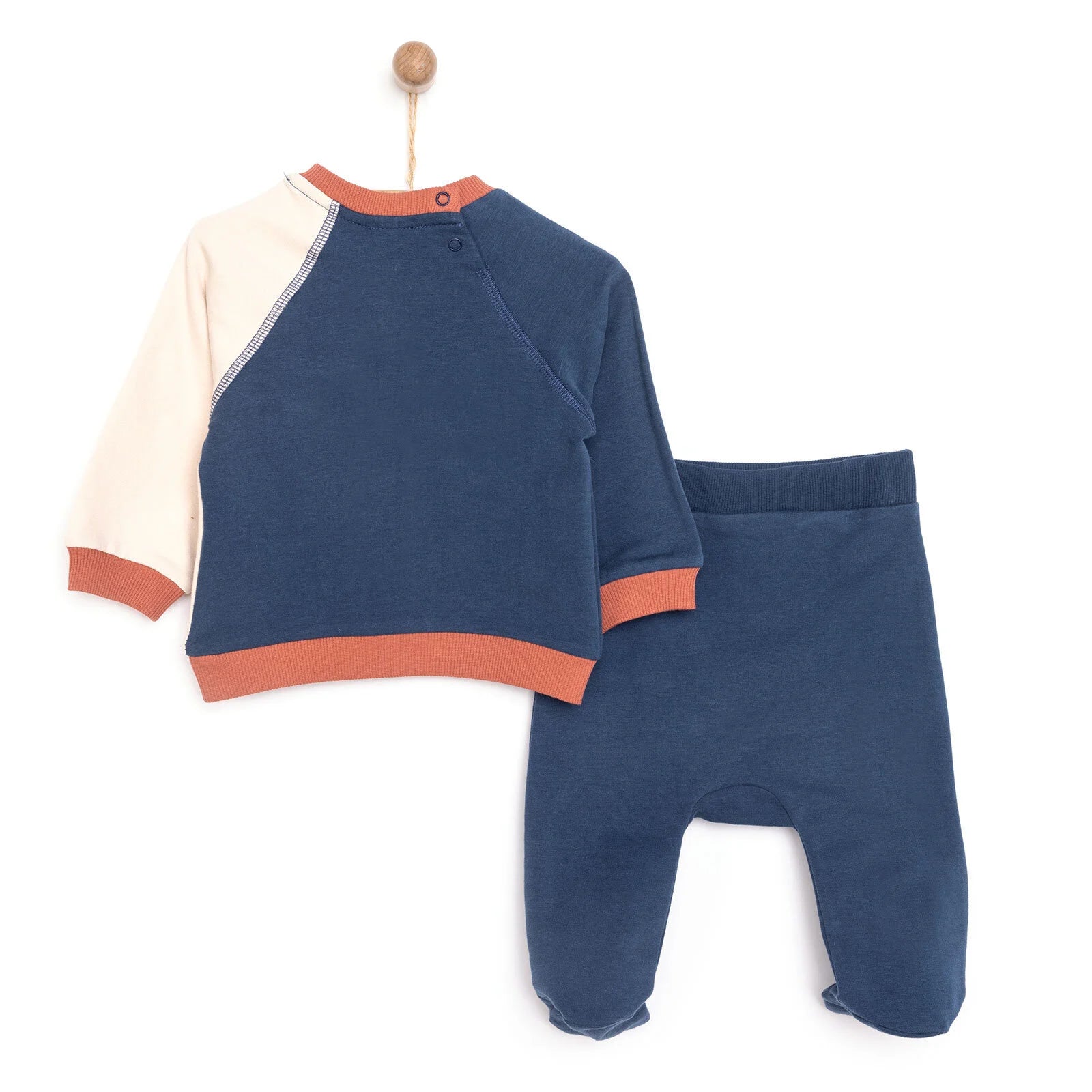 HelloBaby Newborn Colour Block Sweatshirt - Navy Blue - ebebek - Black Friday