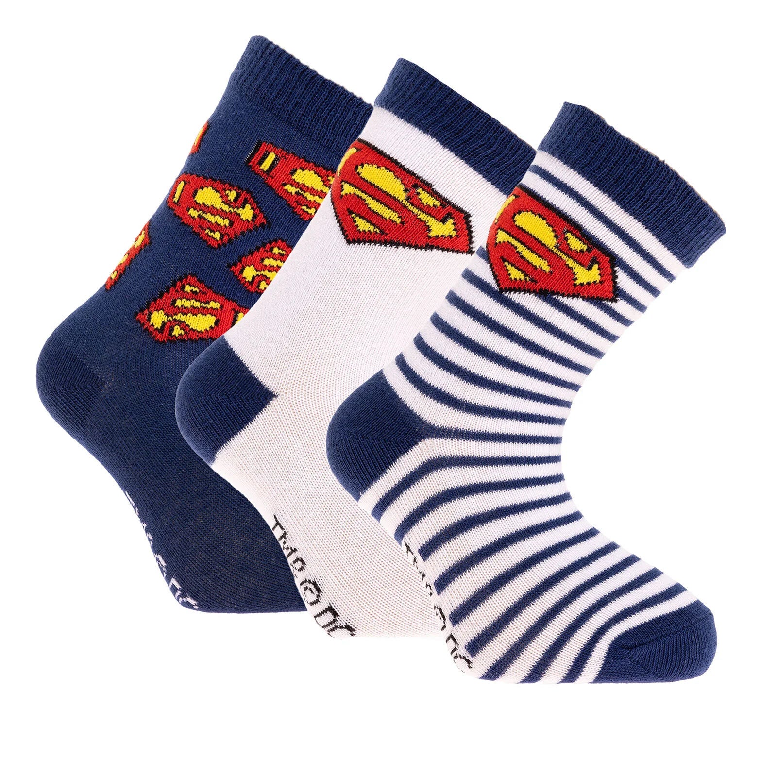 Warner Bros Superman Boy 3Pcs Socks - Navy Blue - ebebek - Black Friday