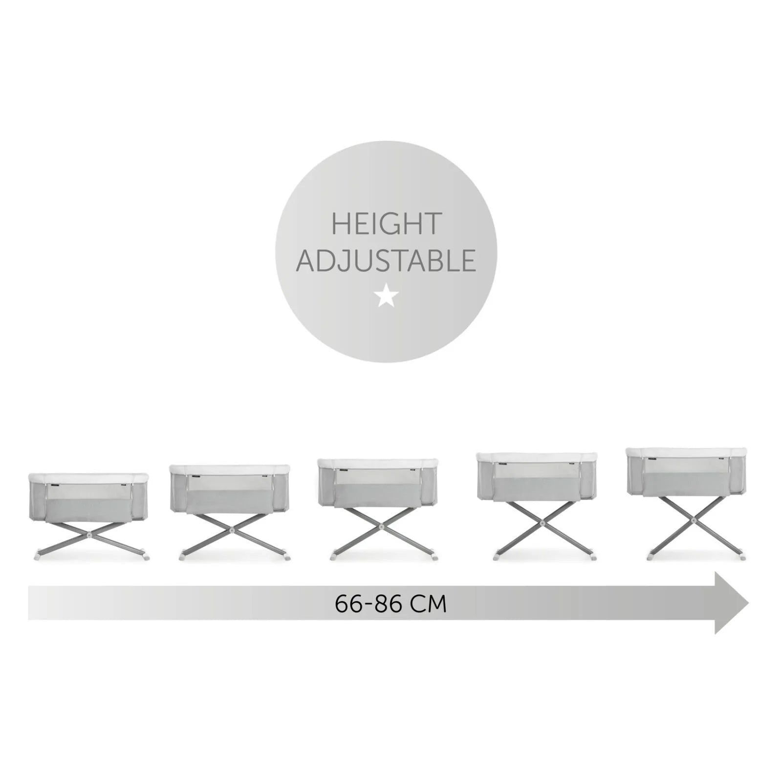 Hauck Face to Me 2 Bedside Crib - Melange Grey - ebebek - Black Friday