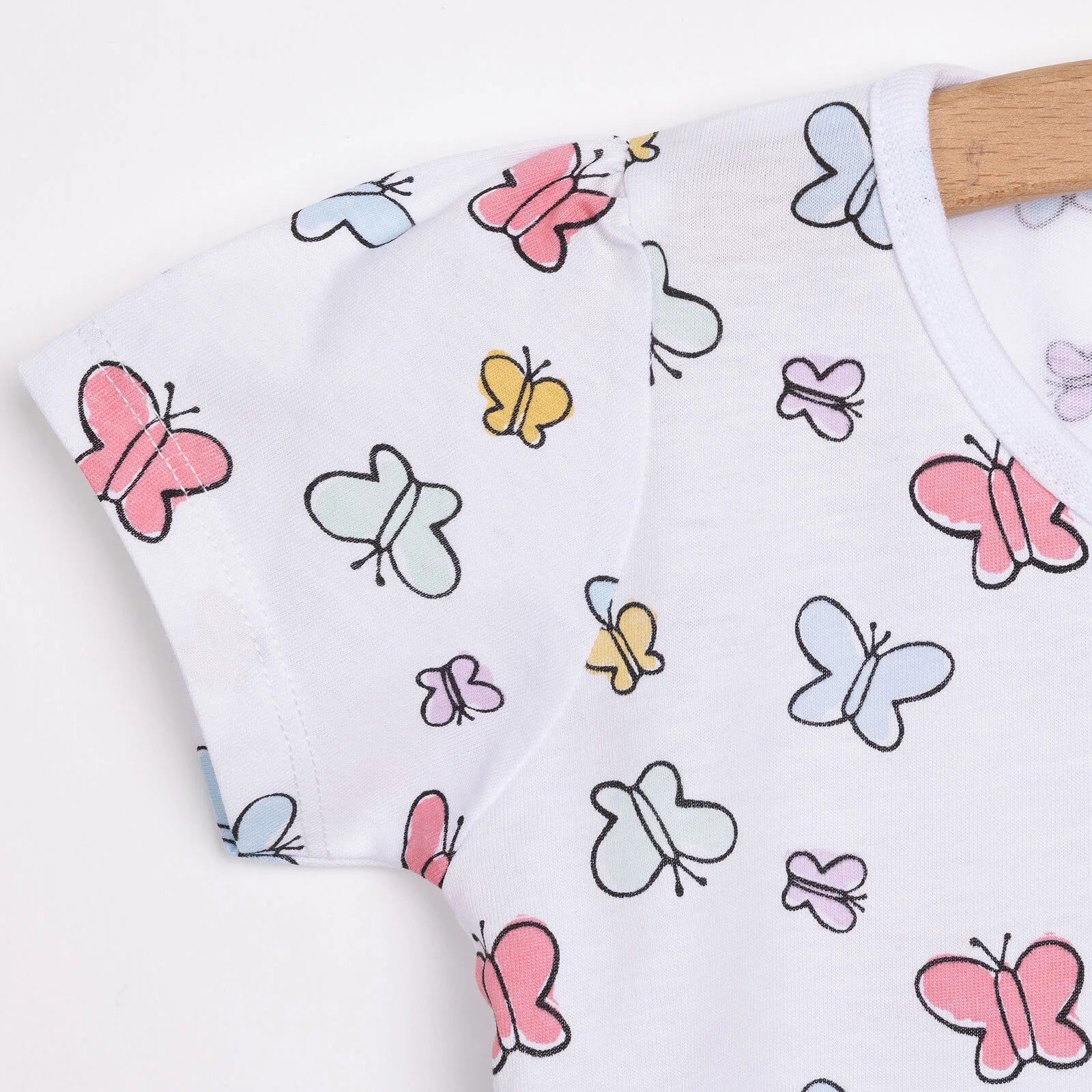 HelloBaby Basic Girl Butterfly Patterned Tshirt - White - ebebek - Black Friday