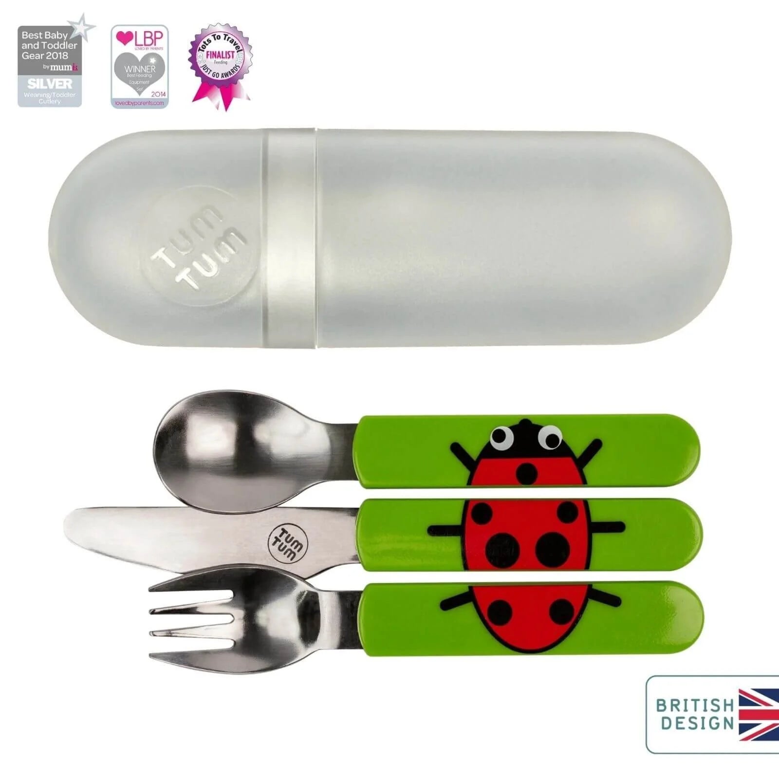 TUM TUM Travel Cutlery Set with Case - Ladybird - ebebek - Black Friday