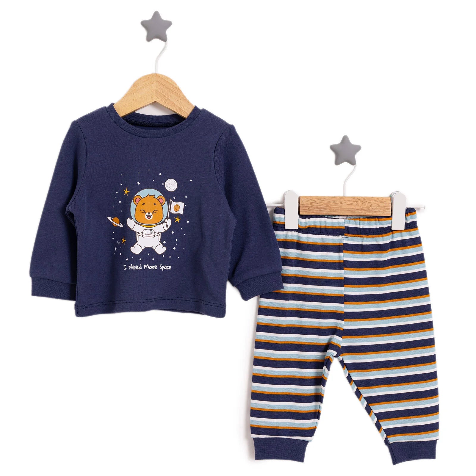 HelloBaby Boy Long Sleeve Pyjamas Set - Navy Blue - ebebek - Black Friday