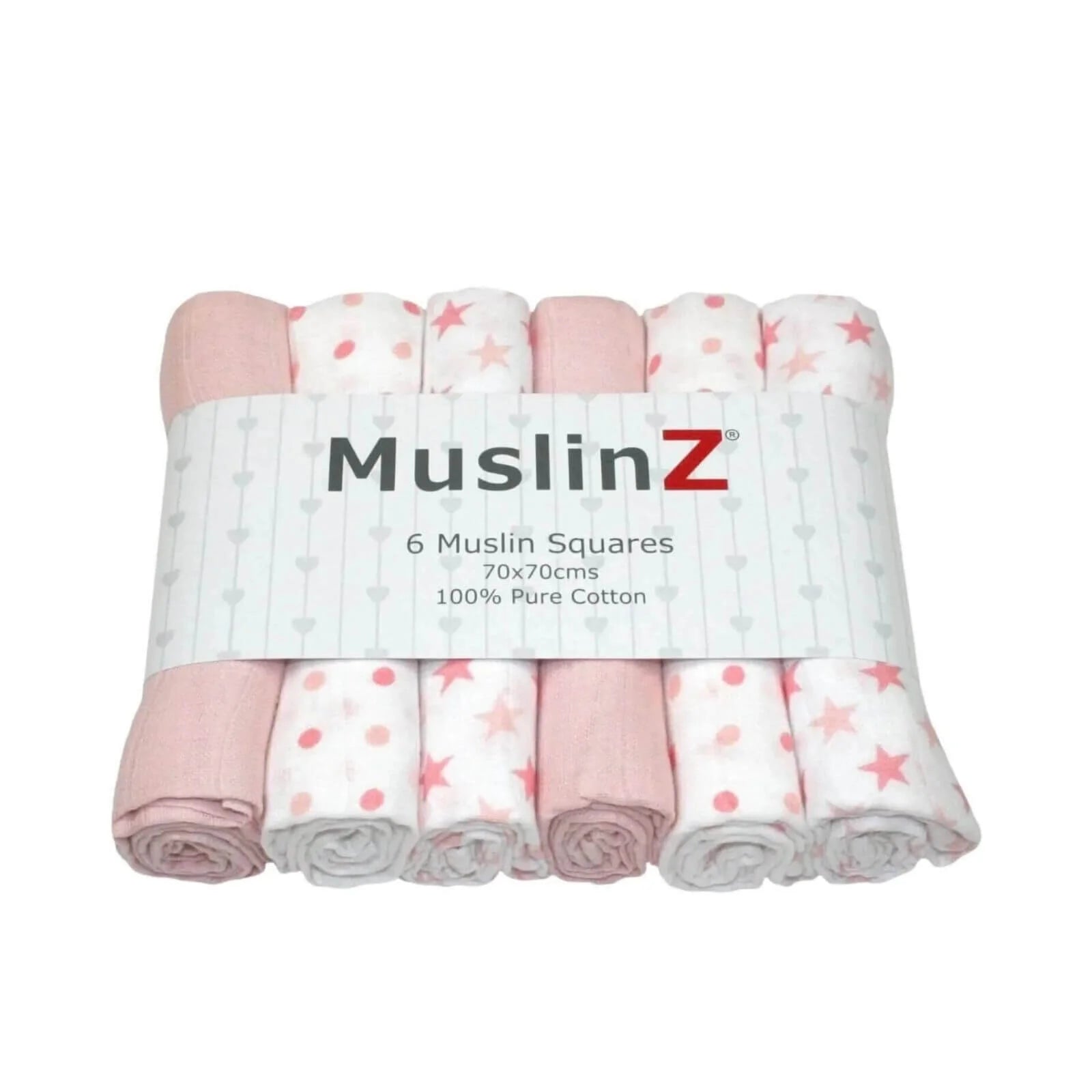 MuslinZ 6 Pack Muslin Squares 70x70cm - Pink - ebebek - Black Friday