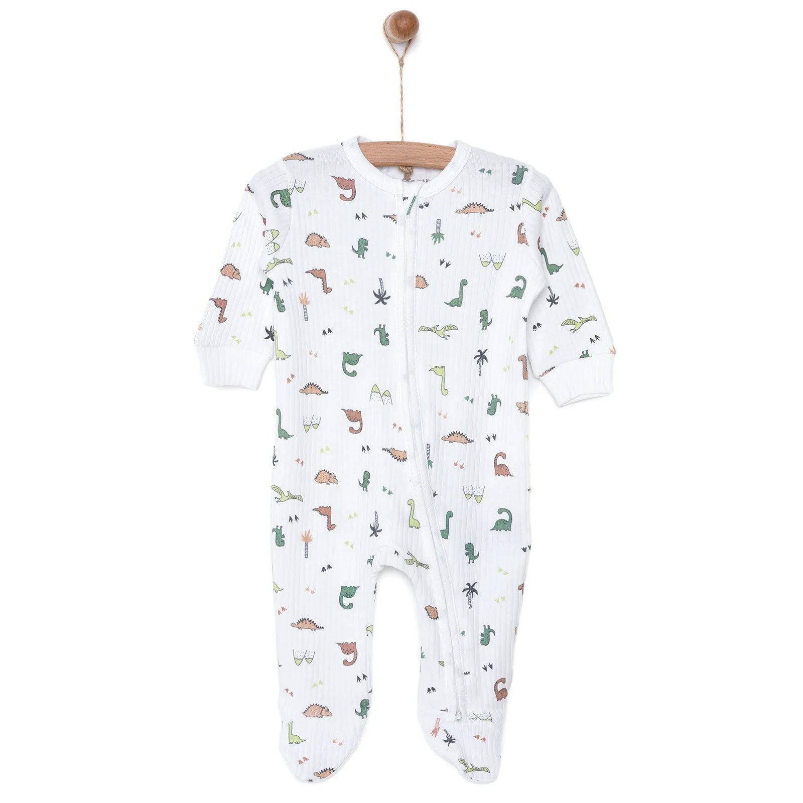Tiffany Newborn Boy Footed Jumpsuit - Ecru - ebebek - Black Friday