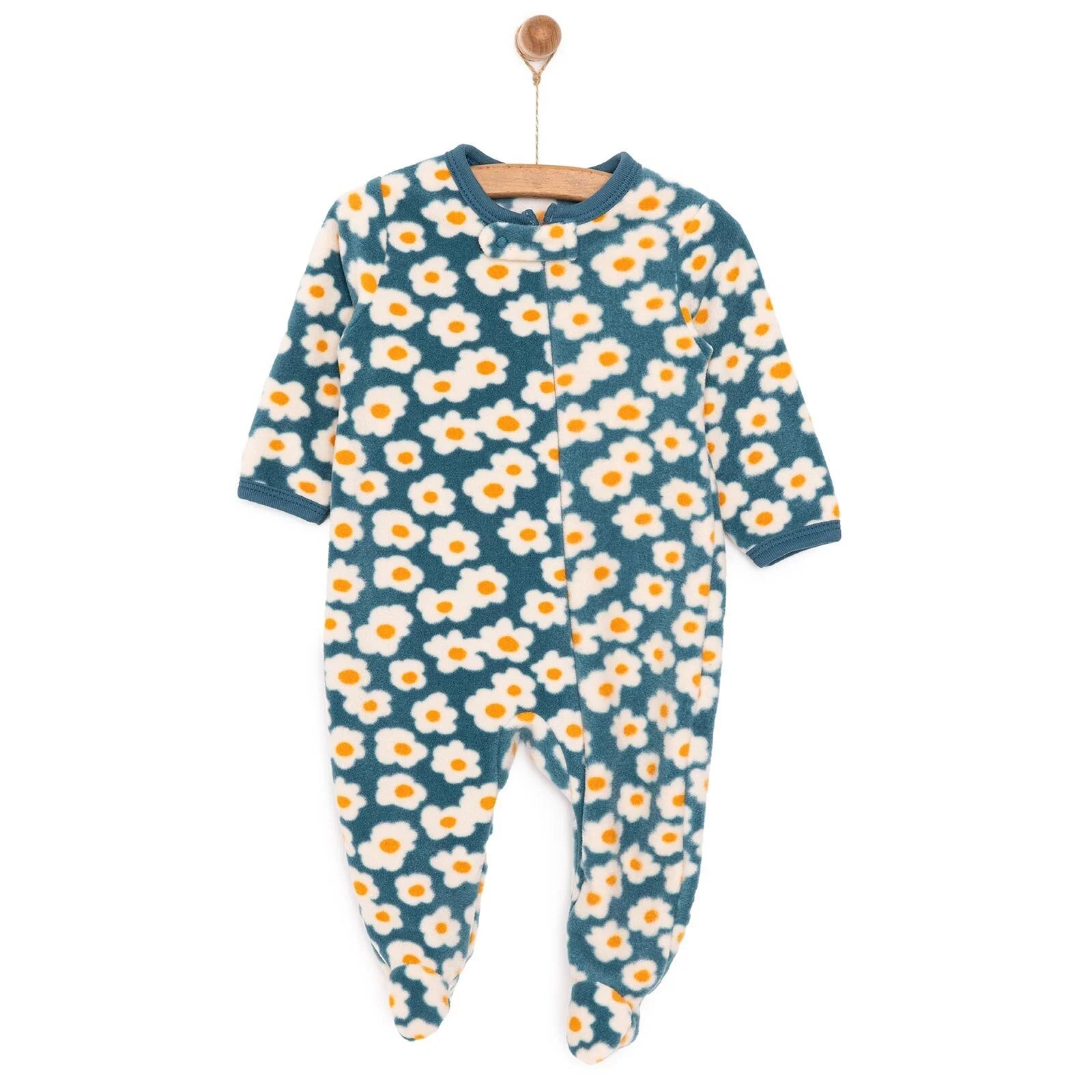 HelloBaby Newborn Fleece Footed Jumpsuit - Light Blue - ebebek - Black Friday