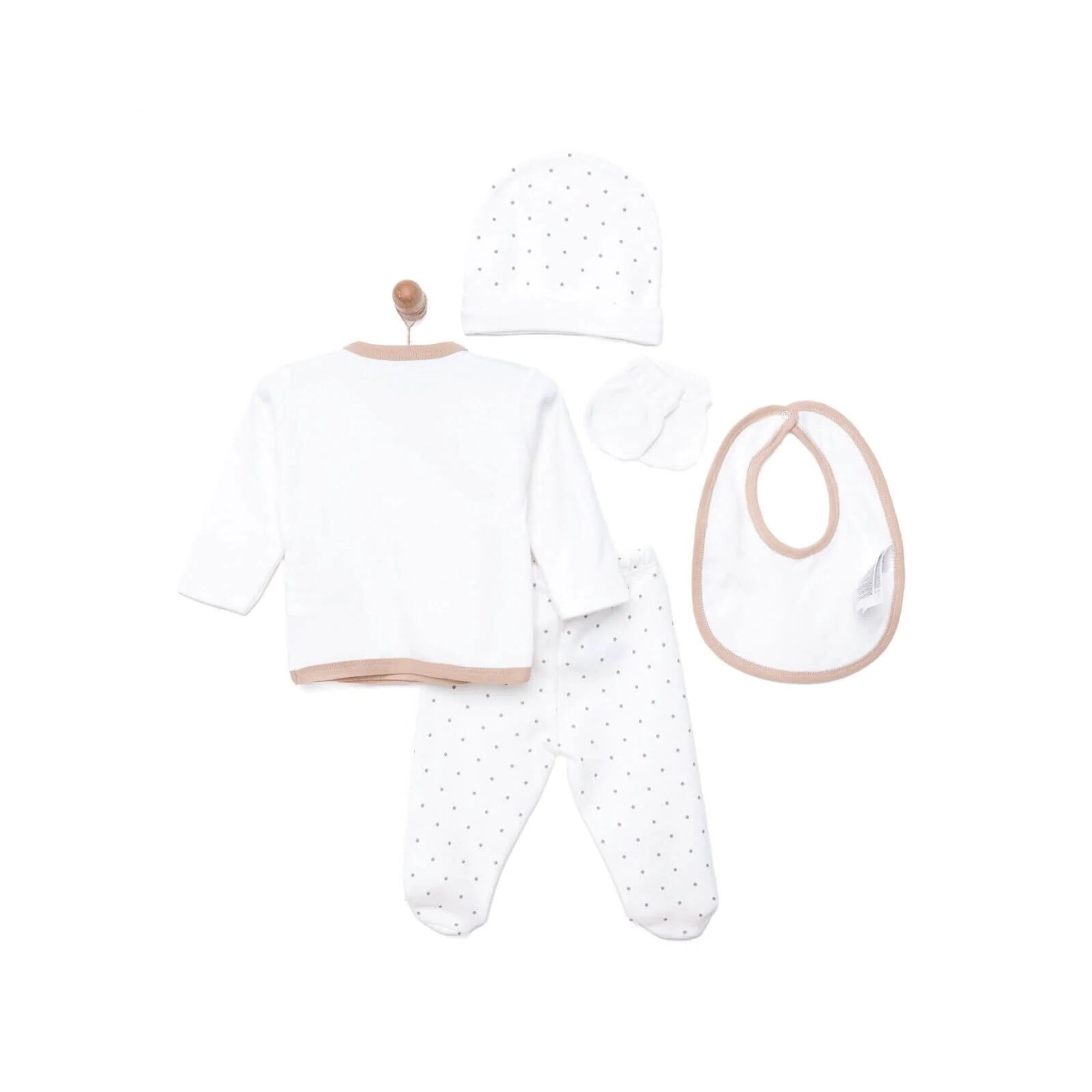 Aziz Bebe Newborn Suzene Embroidered Starter Set 5 pcs - Ecru - ebebek - Black Friday