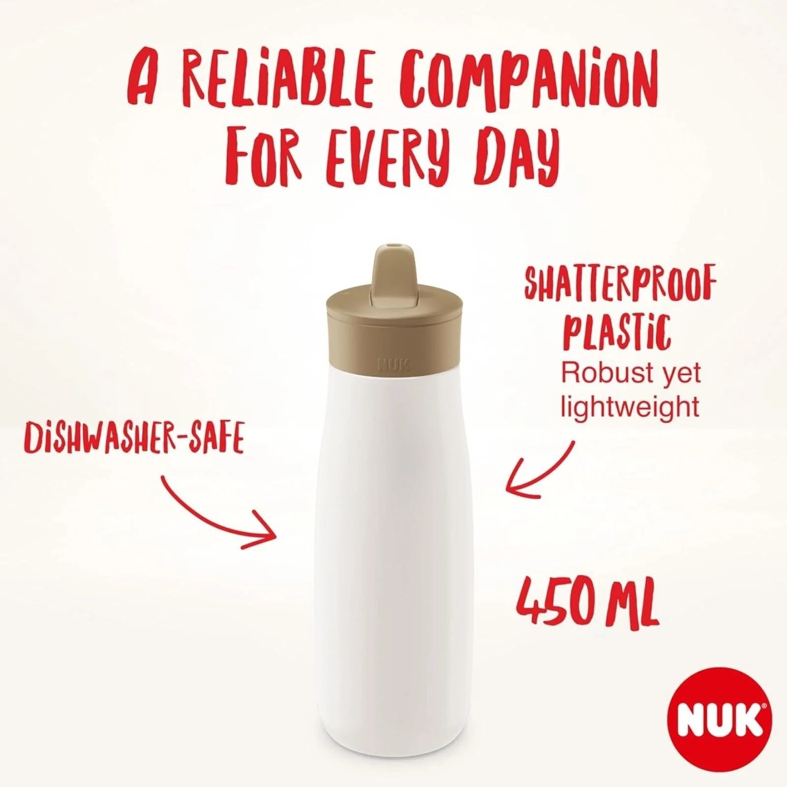 NUK Mini - Mee Flip Cup with 2 - in - 1 Cup 12+ months 450ml - Purple - ebebek - Black Friday