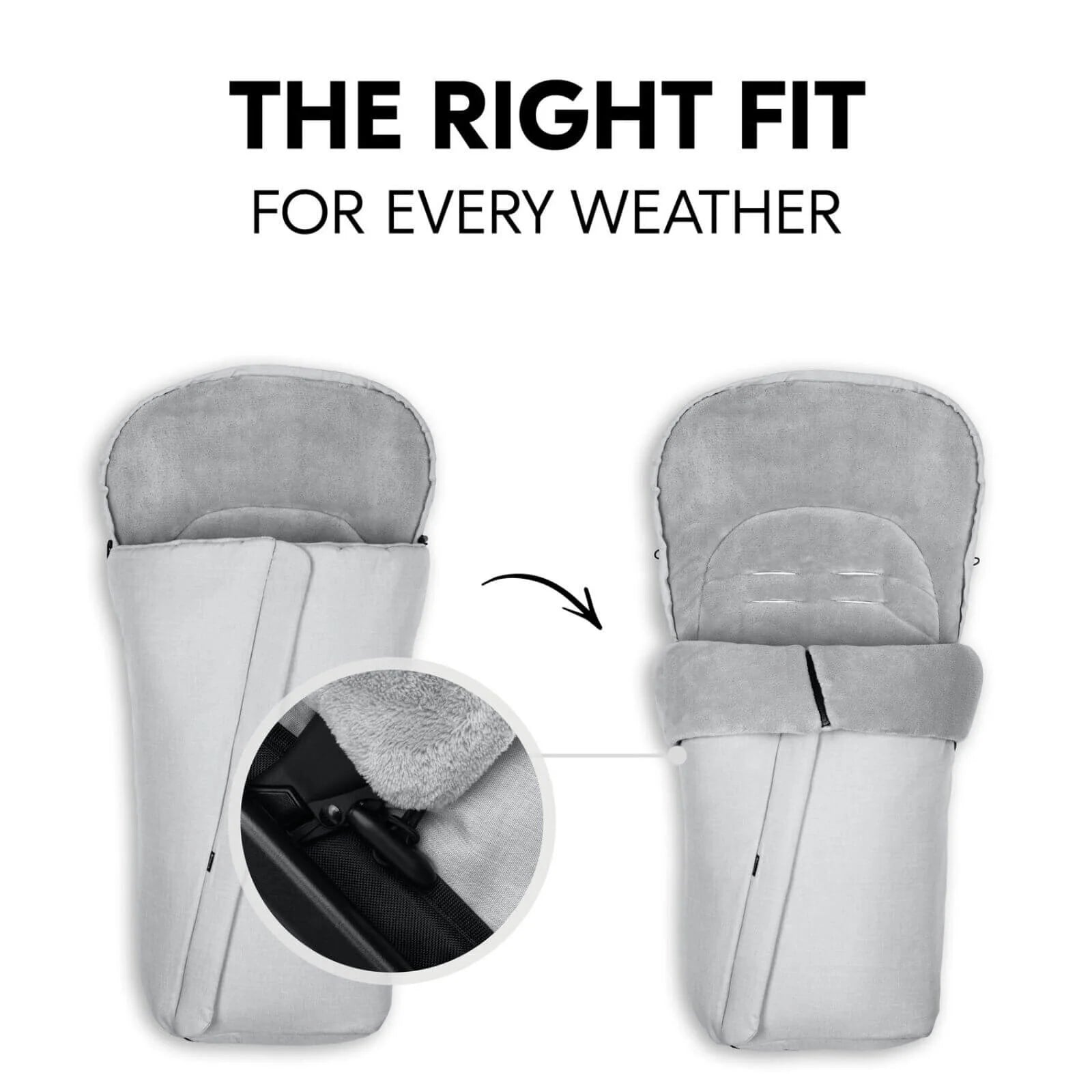 Hauck Pushchair Footmuff - Winter Grey - Hauck - ebebek