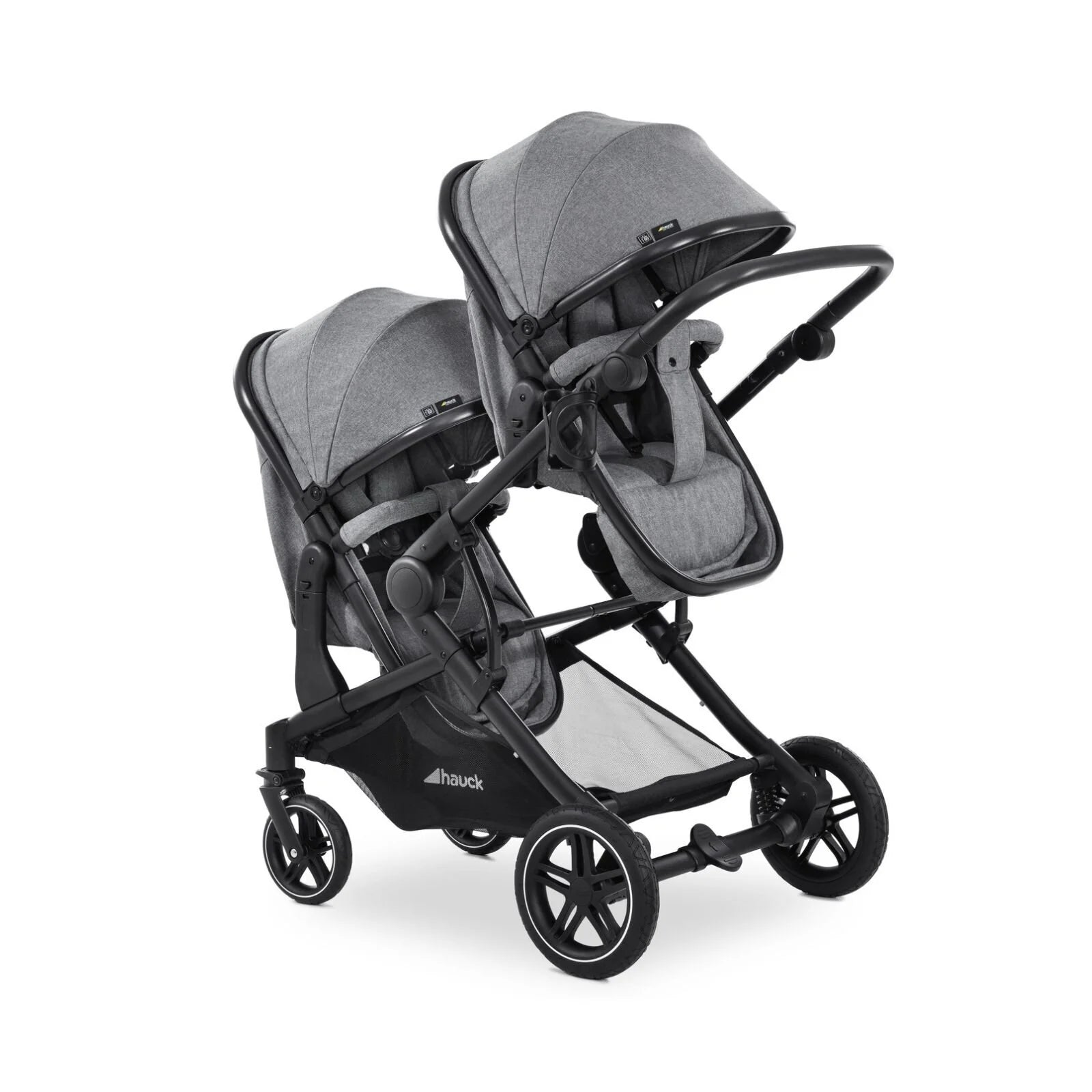 Hauck Atlantic Twin Double Stroller - Grey - ebebek - Black Friday