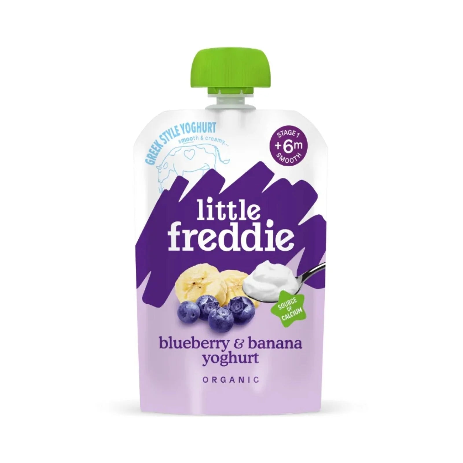 Little Freddie Organic Blueberry & Banana Yoghurt Baby Food Pouch Multipack 6+ months 600g (6x100g) - ebebek - Black Friday