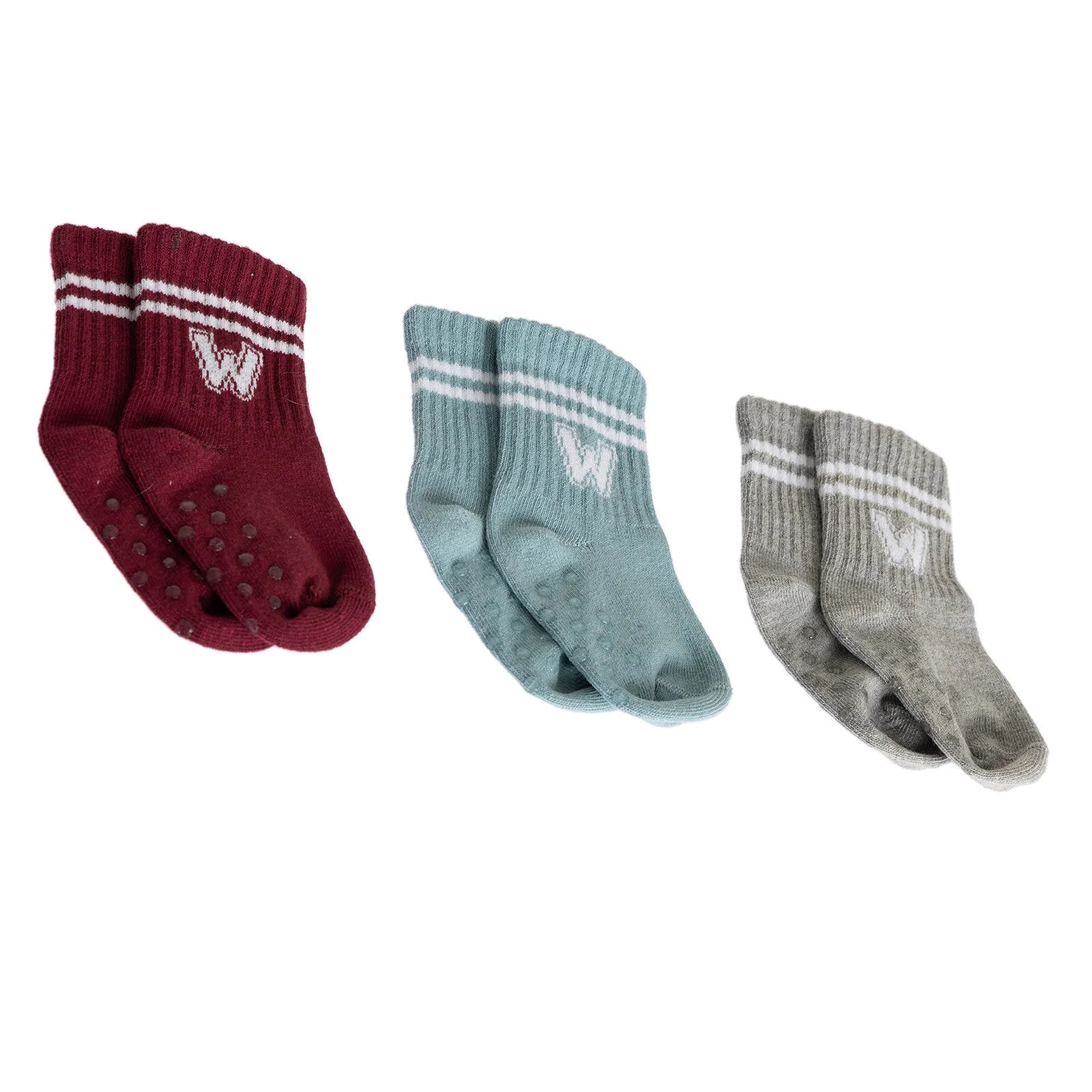 HelloBaby Baby Boy Non - Slip Pack of 3 Socks - Grey Melange - ebebek - Black Friday