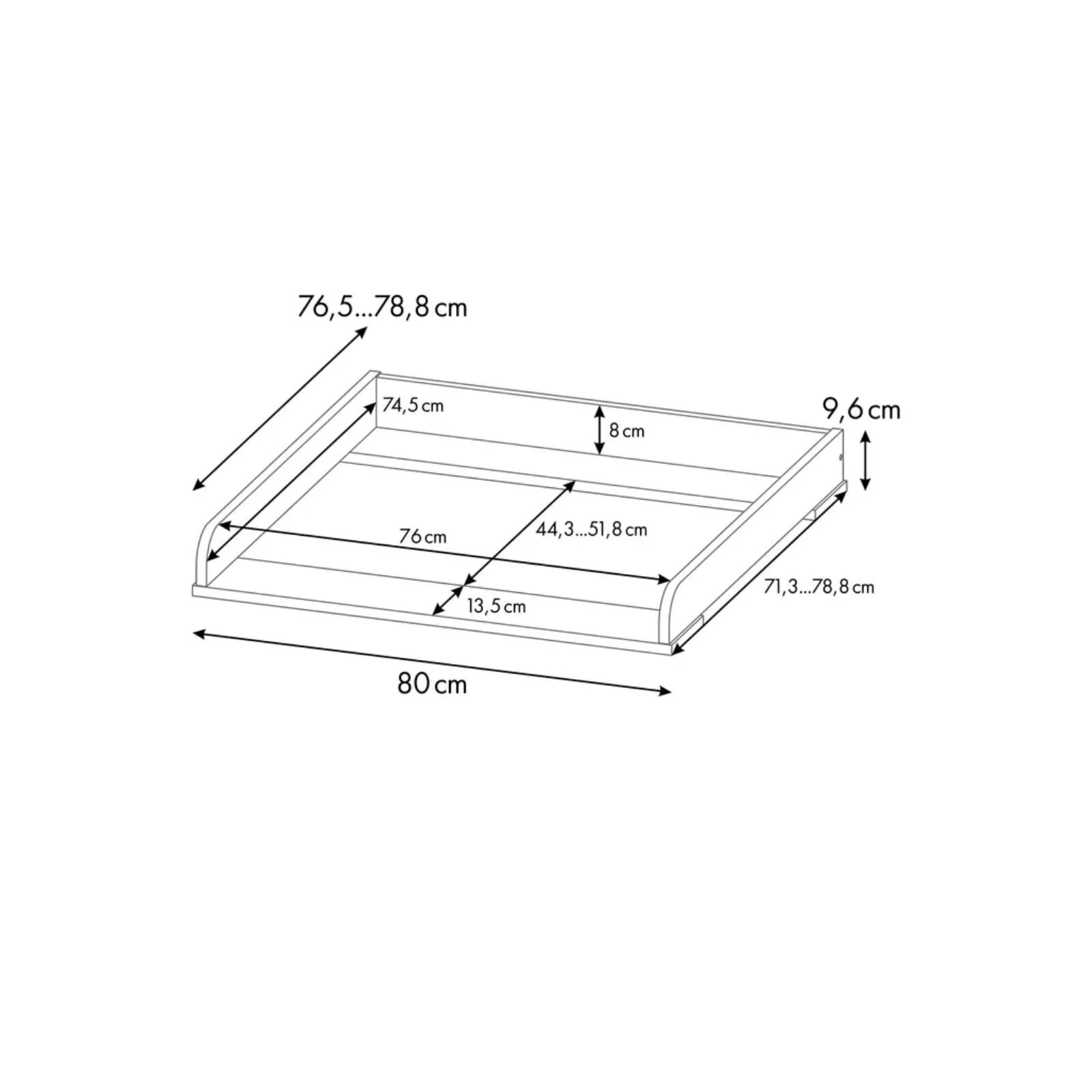 Shefa Kids 800 Universal Dresser Baby Changing Top - Grey - ebebek - Black Friday