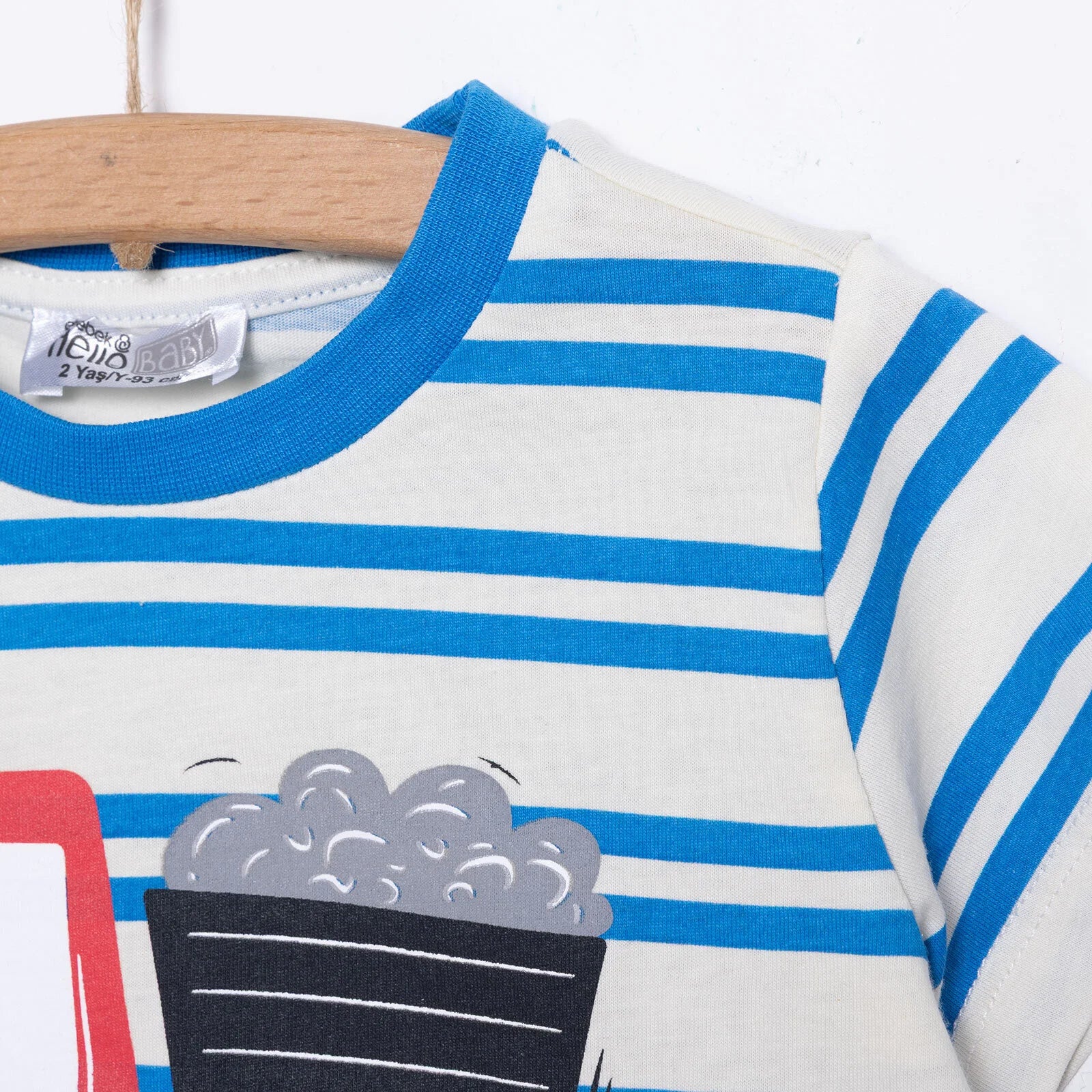 HelloBaby Cars&Roads Truck Printed Boy Tshirt - Blue - ebebek - Black Friday