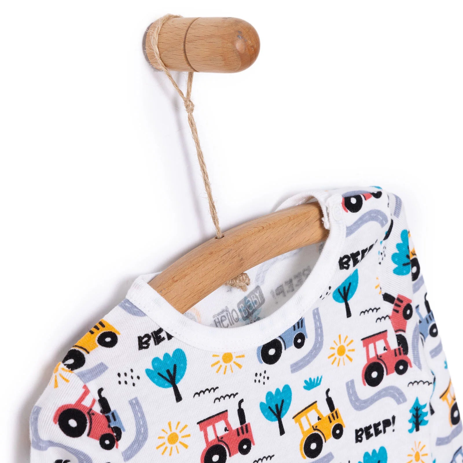 HelloBaby Boy Long Sleeve Bodysuit - Ecru - ebebek - Black Friday