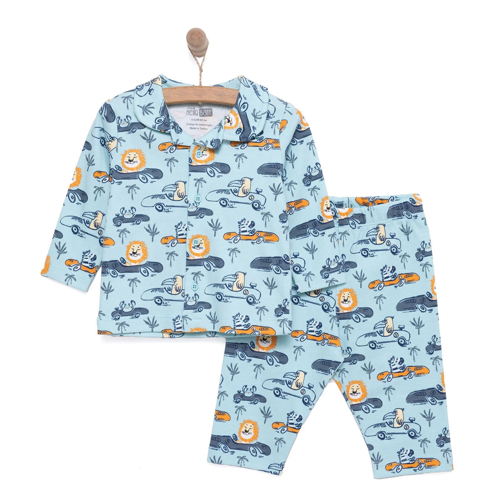 HelloBaby Boy Long Sleeve Pyjamas Set - Green - ebebek - Black Friday