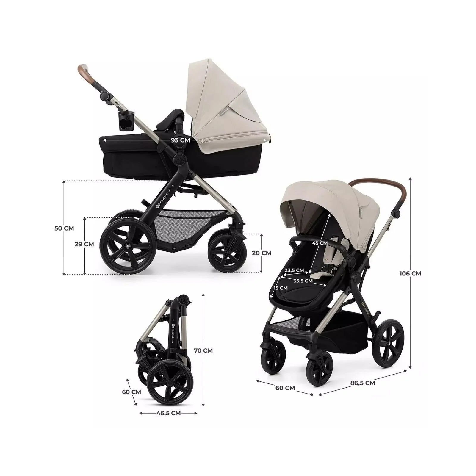 Kinderkraft Moov 2 3 - in - 1 Travel System - Grey - ebebek - Black Friday