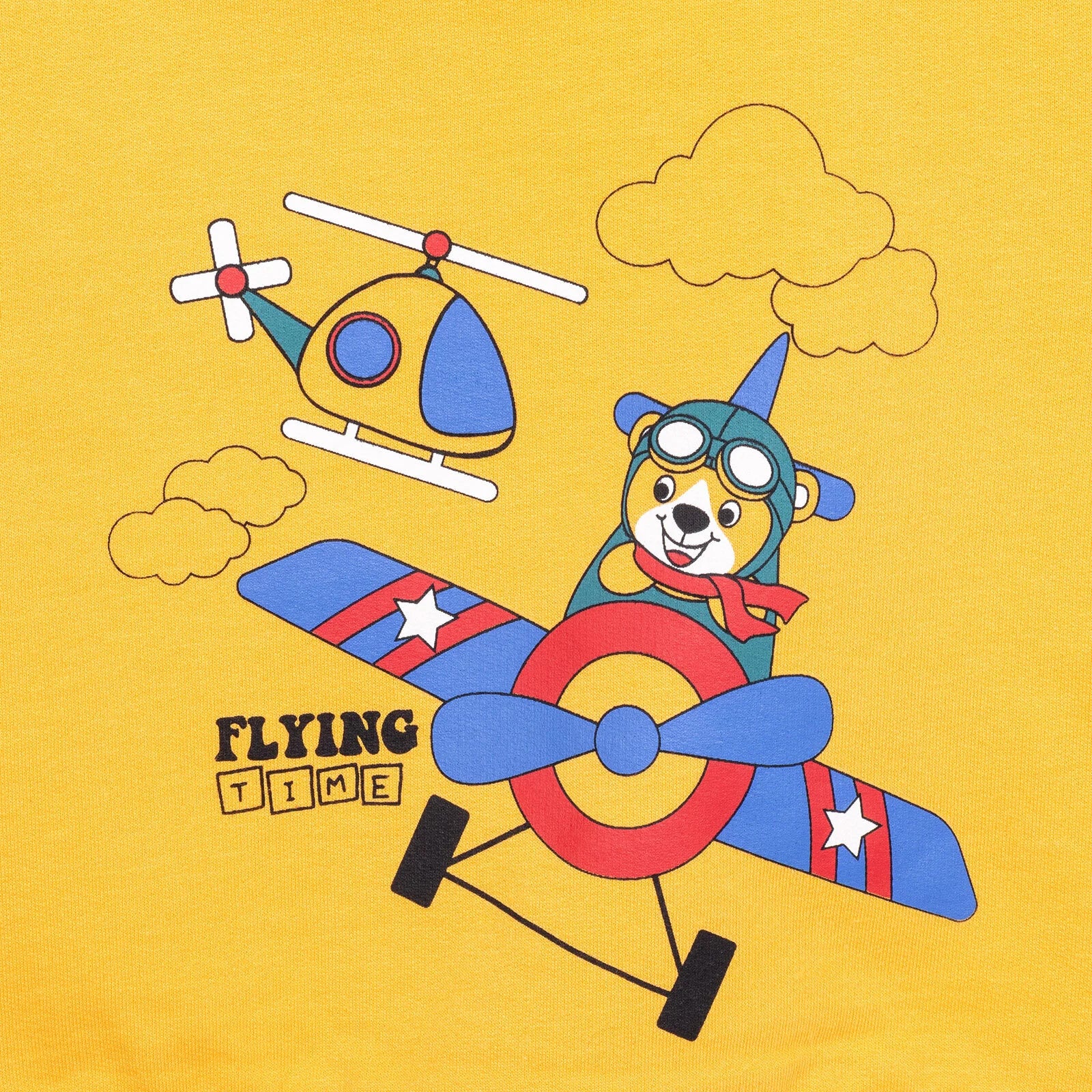 HelloBaby Baby Boy Basic Helicopter Patterned Sweatshirt - Dark Yellow - ebebek - Black Friday