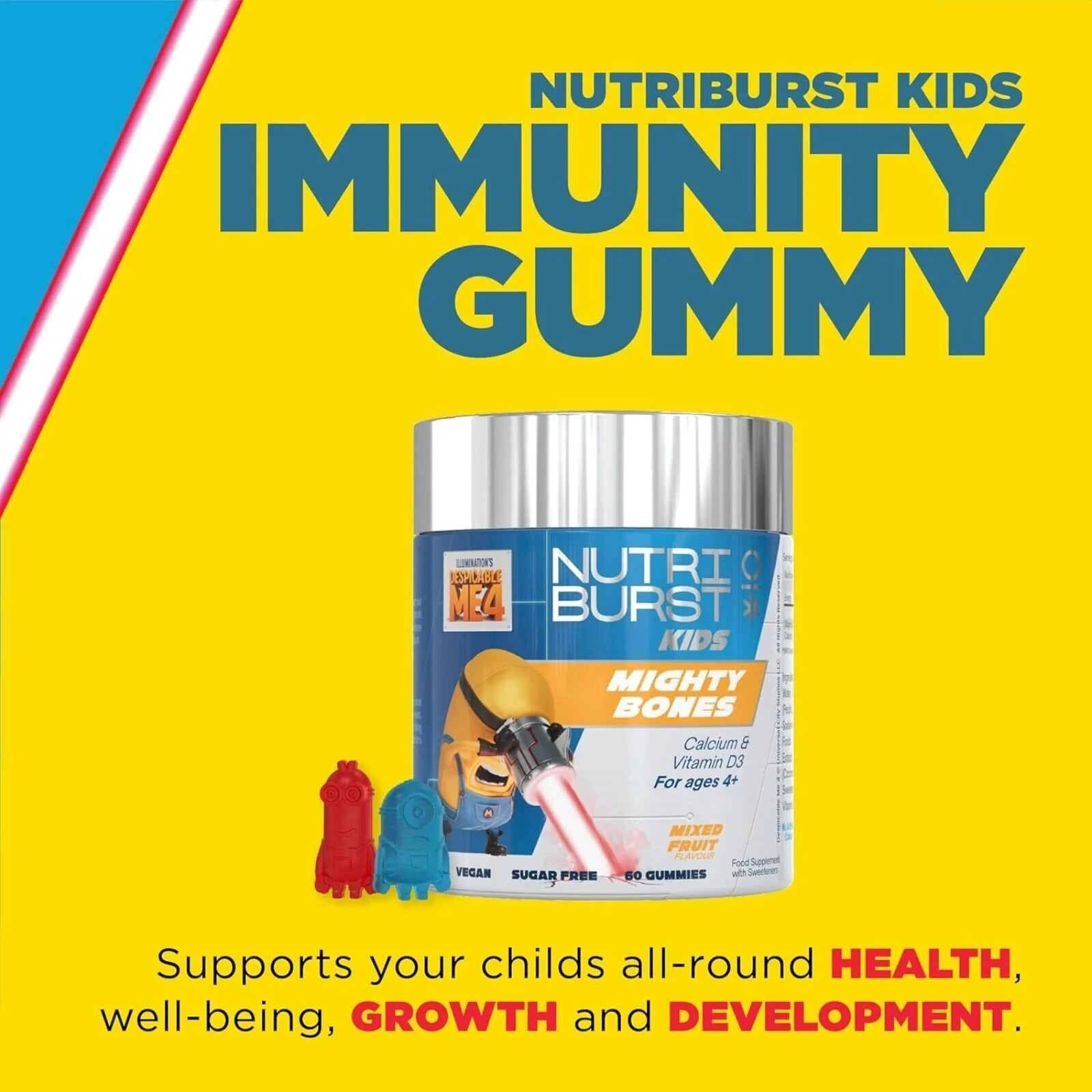 Nutriburst Minions Mighty Bones Vitamins 4+ years 60 pcs - ebebek - Black Friday