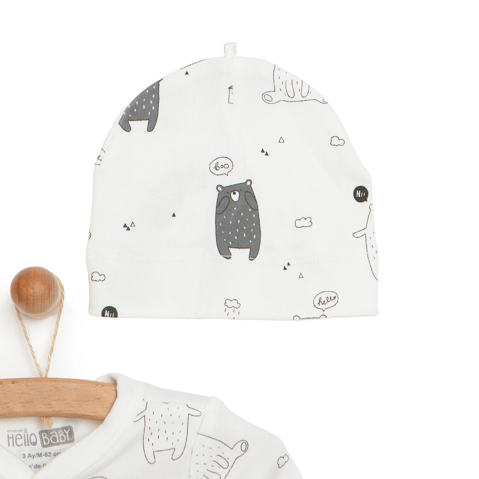 HelloBaby Newborn Footed Jumpsuit - Hat 2 Pcs - Orange - ebebek - Black Friday