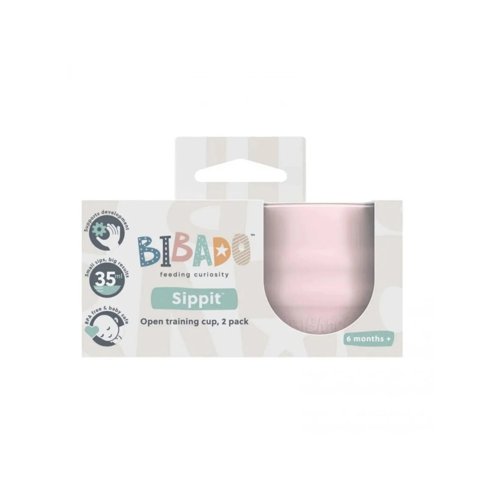 Bibado Sippit Silicone Open Training Cup 6+ months Pack of 2 - Blush - ebebek - Black Friday