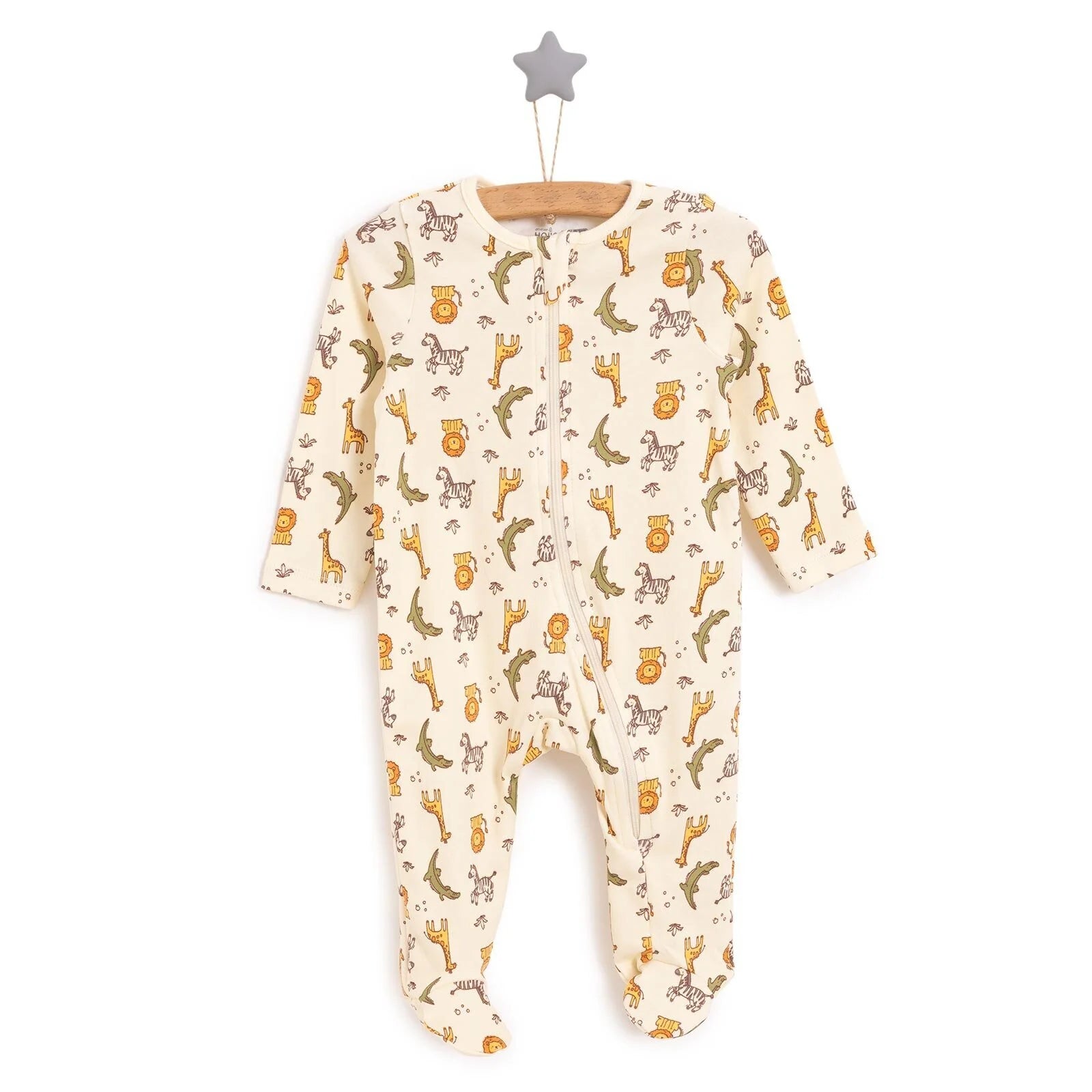 HelloBaby Newborn Boy Footed Jumpsuit - Beige - ebebek - Black Friday