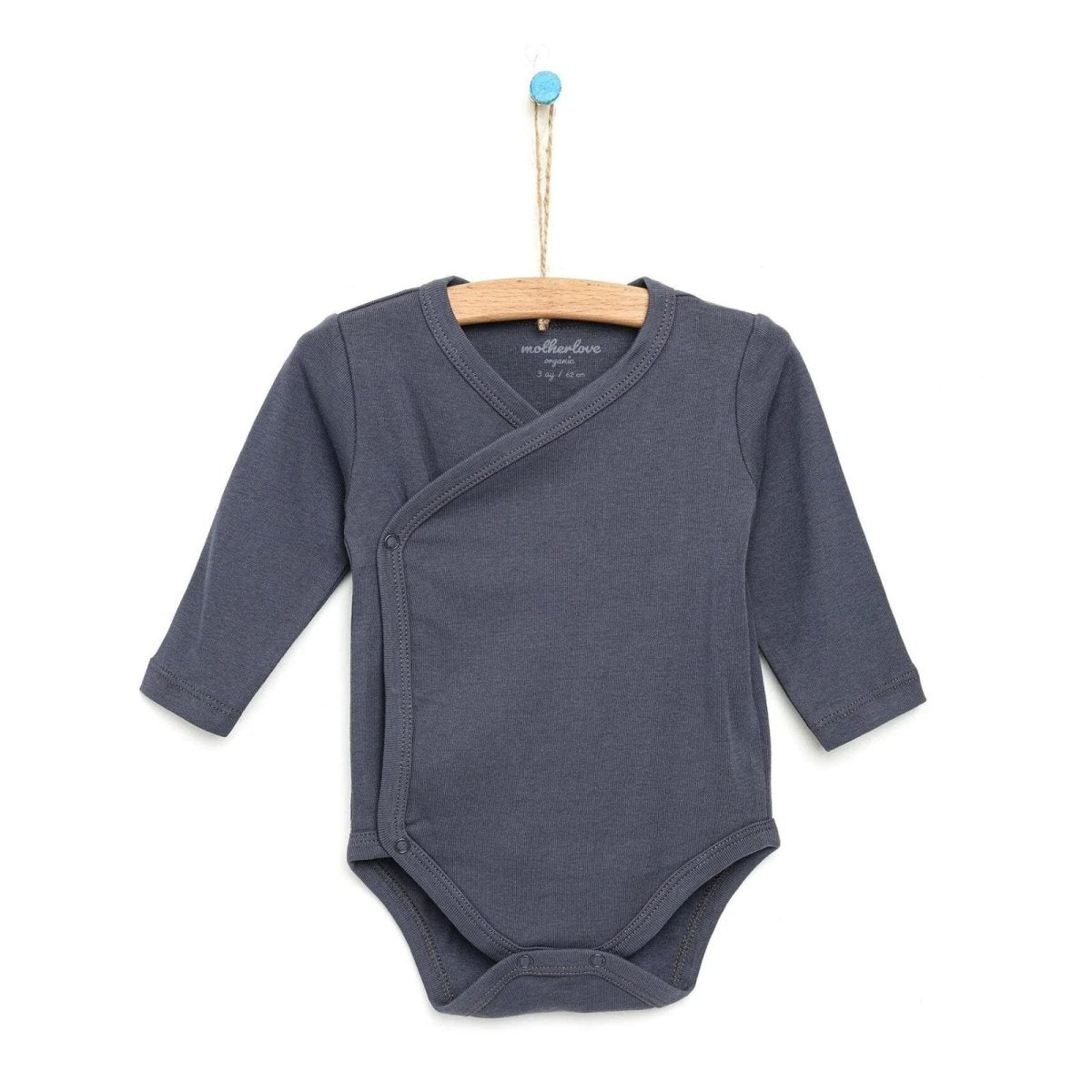 Motherlove Newborn Organic Sleeve Bodysuit - Charcoal - ebebek - Black Friday