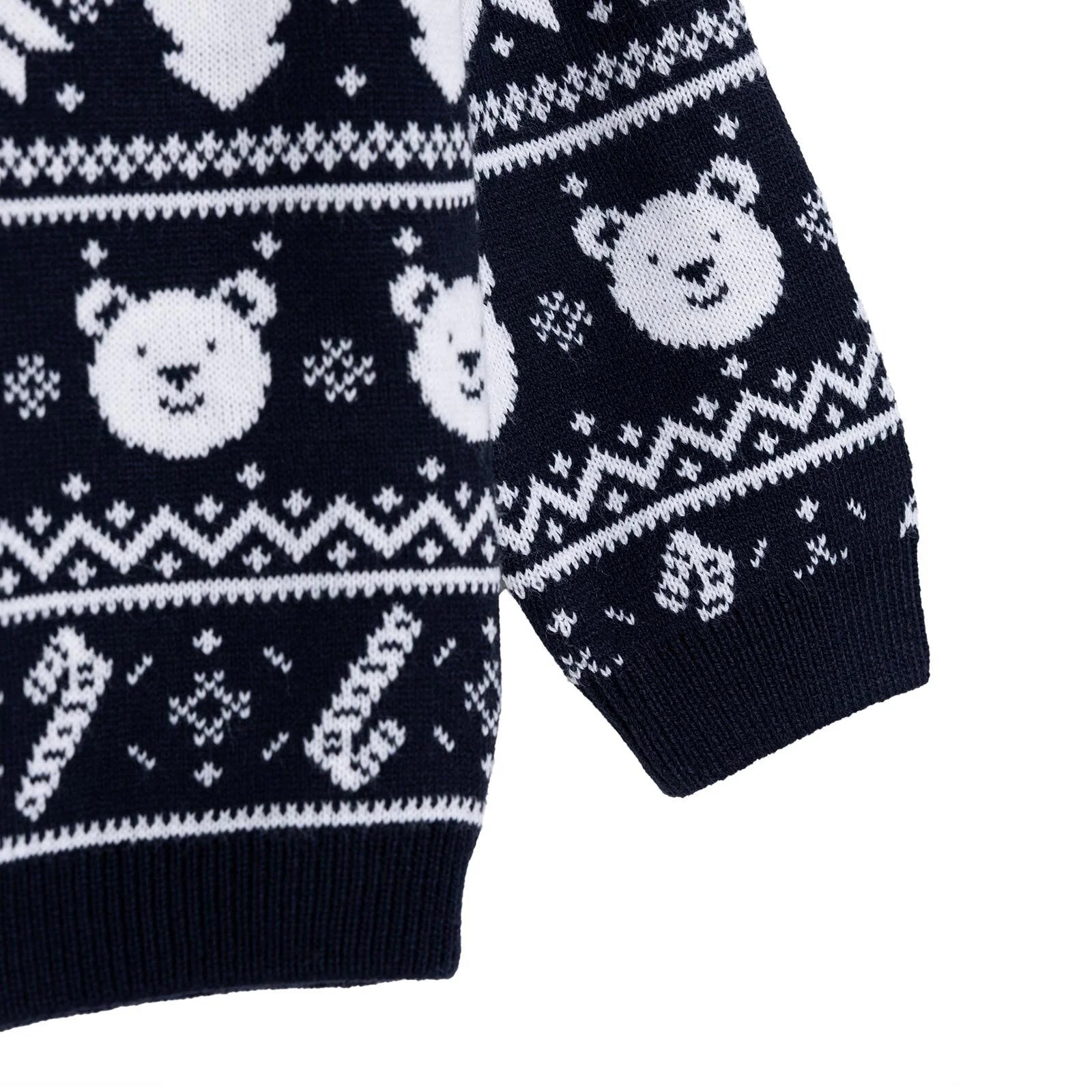 HelloBaby Christmas Baby Boy Snow Party Sweatshirt - Navy Blue - ebebek - Black Friday