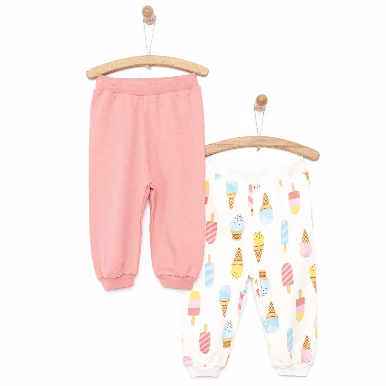 HelloBaby Baby Girl Basic Ice Cream Printed Footless Bottom 2 pcs - Pink - ebebek - Black Friday