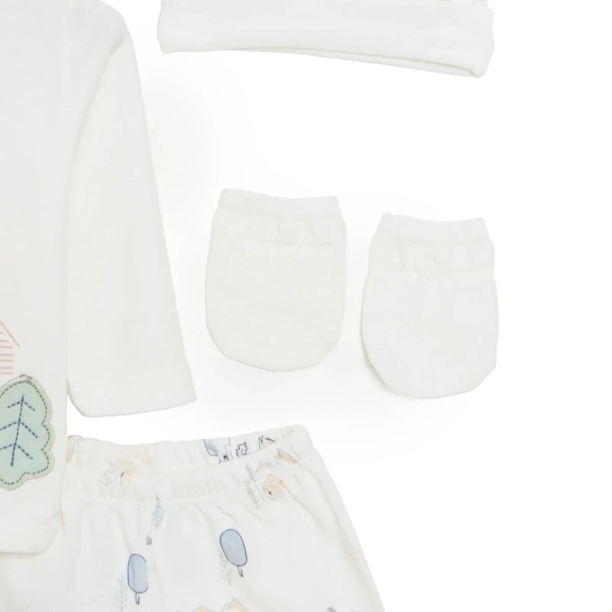 Aziz Bebe 5 Piece Happy Little Bear Print Envelope Neck Baby Hospital Bag Set (Newborn) Ecru - ebebek