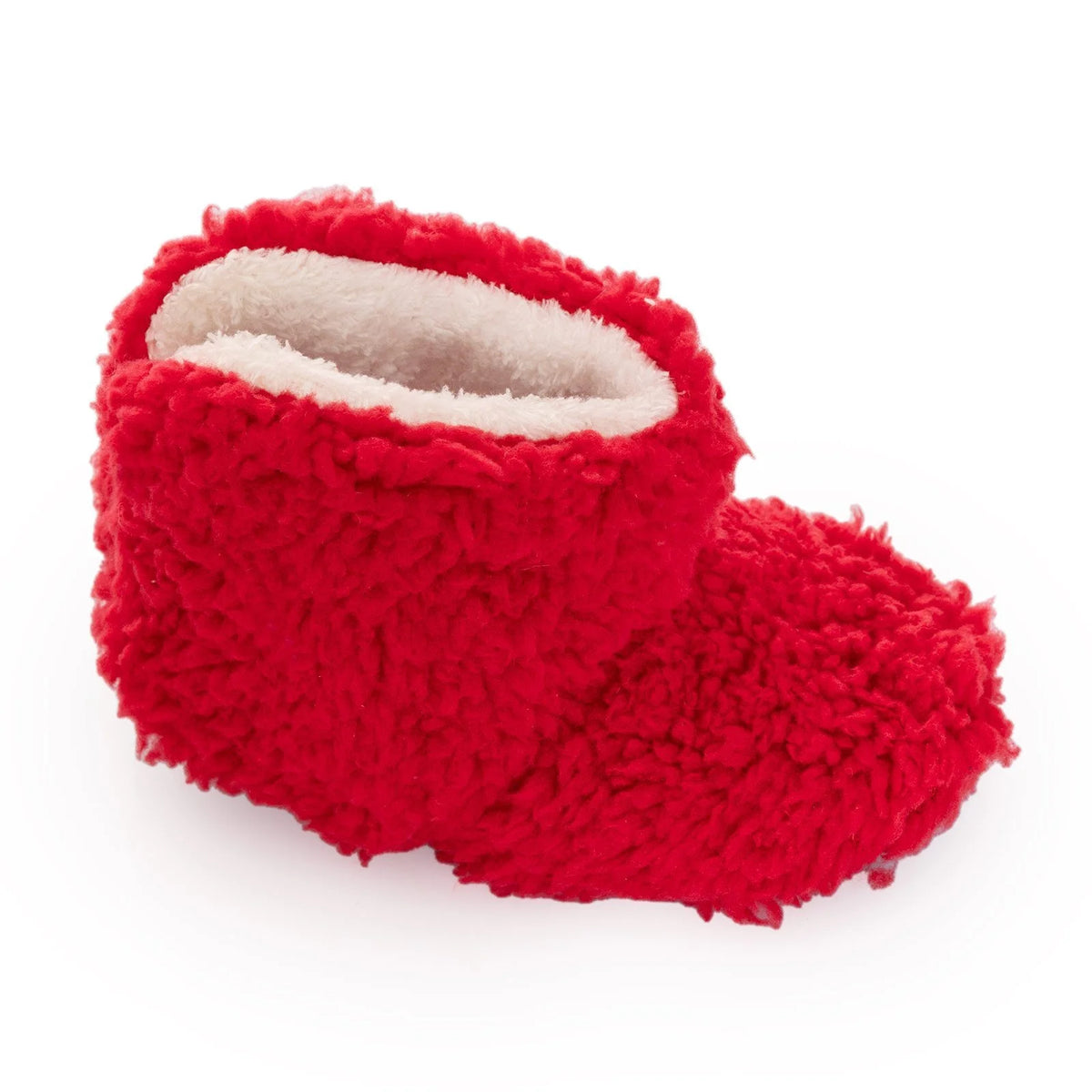 HelloBaby Teddy Soft Fleece Baby Slippers (UK 5 to 8.5) Red - ebebek