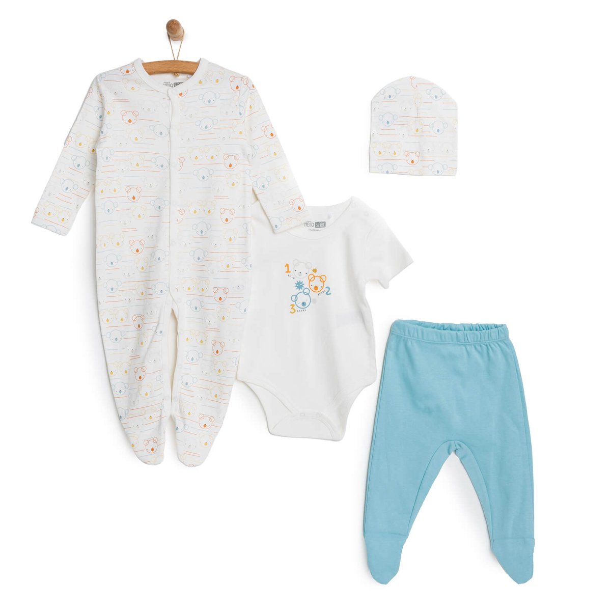 HelloBaby Newborn Starter Set 4Pcs - Turquois - ebebek - Black Friday