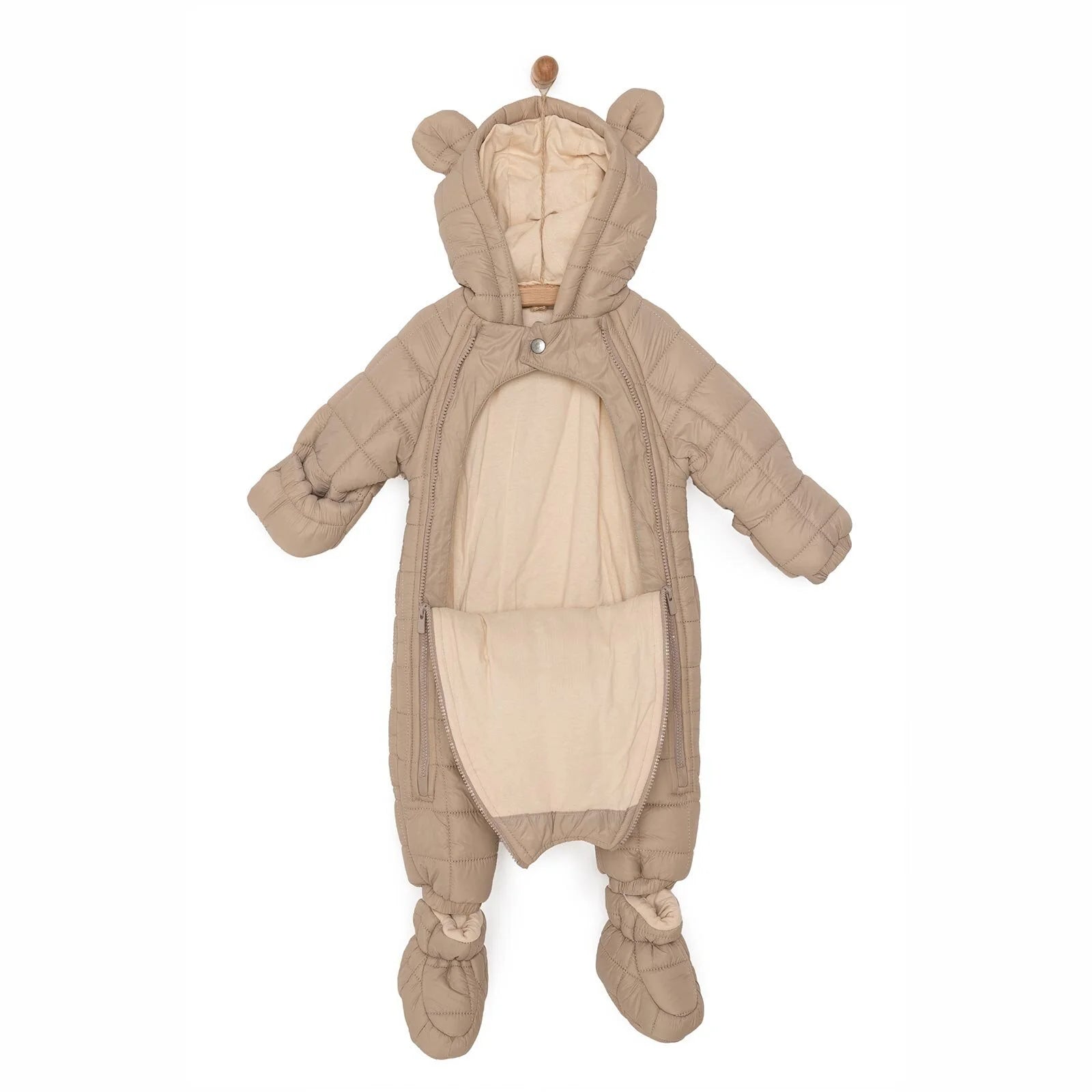 Midimod Basic Boy Quilted Snowsuit - Beige - ebebek - Black Friday