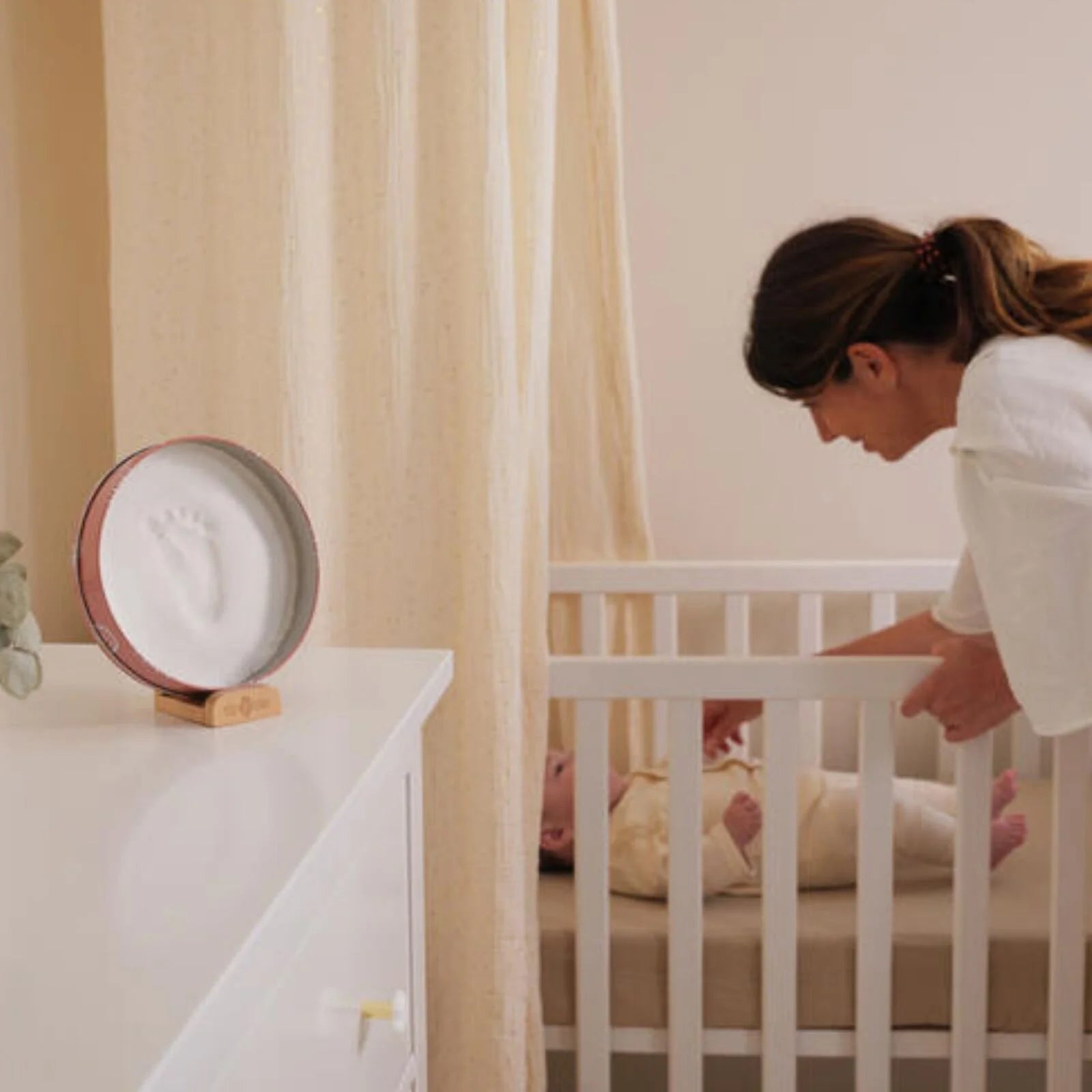 Petit Artichaut Baby Hand & Foot Imprints Round Box - Rainbow Terracotta - ebebek - Black Friday