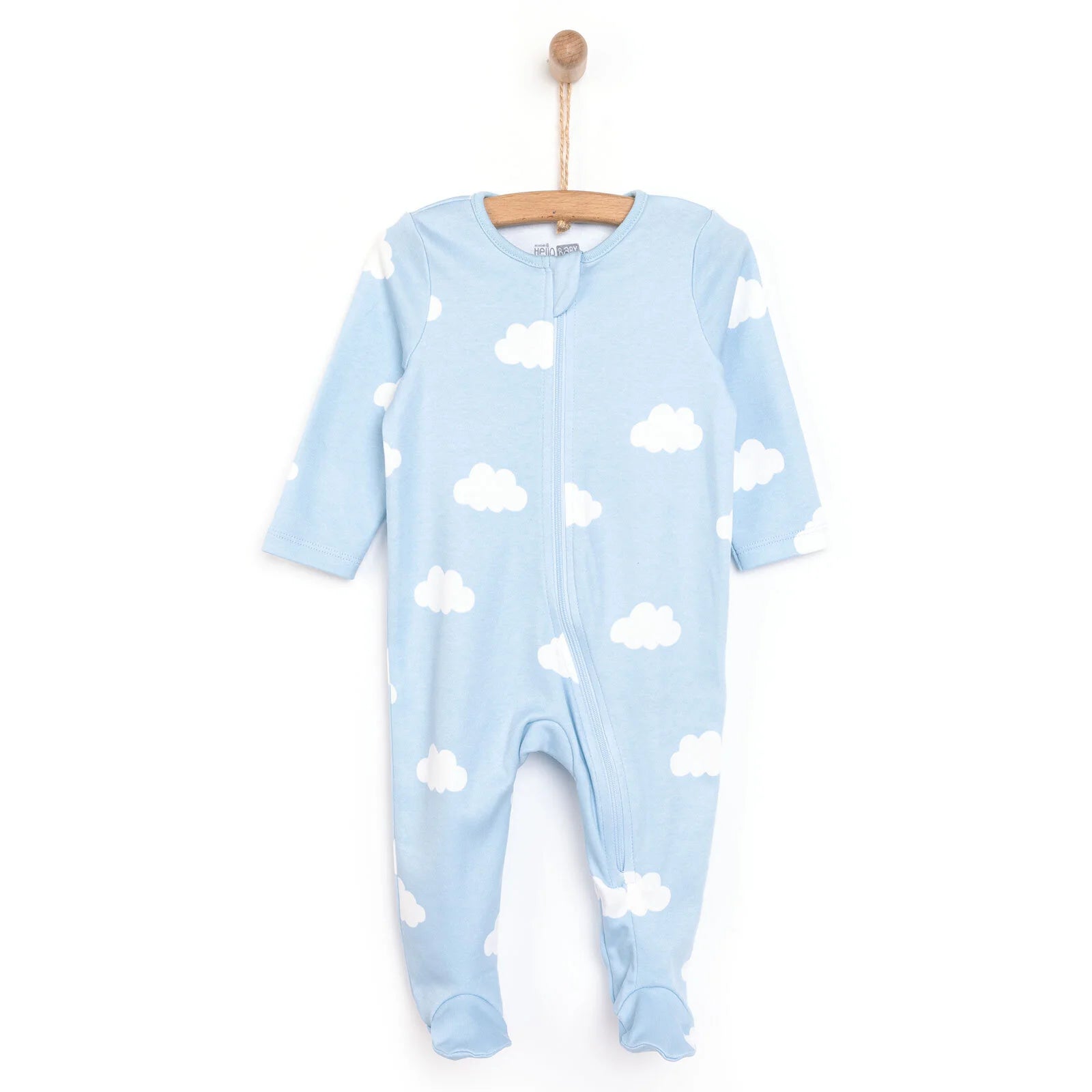 HelloBaby Newborn Baby Boy Footed Jumpsuit - Light Blue - ebebek - Black Friday
