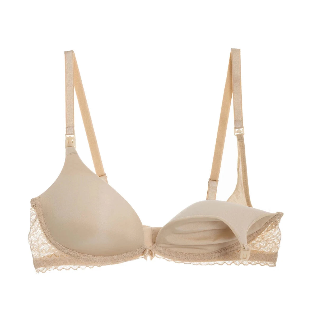Baby Mom Women's Satin Padded Nursing Bra Beige - ebebek