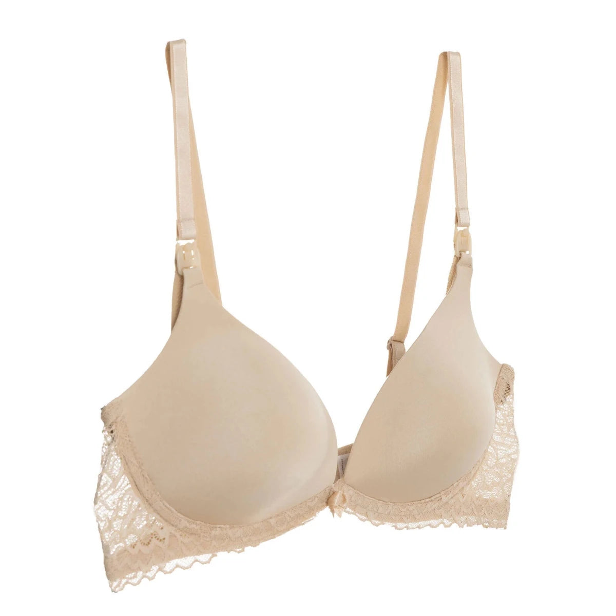 Baby Mom Women's Satin Padded Nursing Bra Beige - ebebek