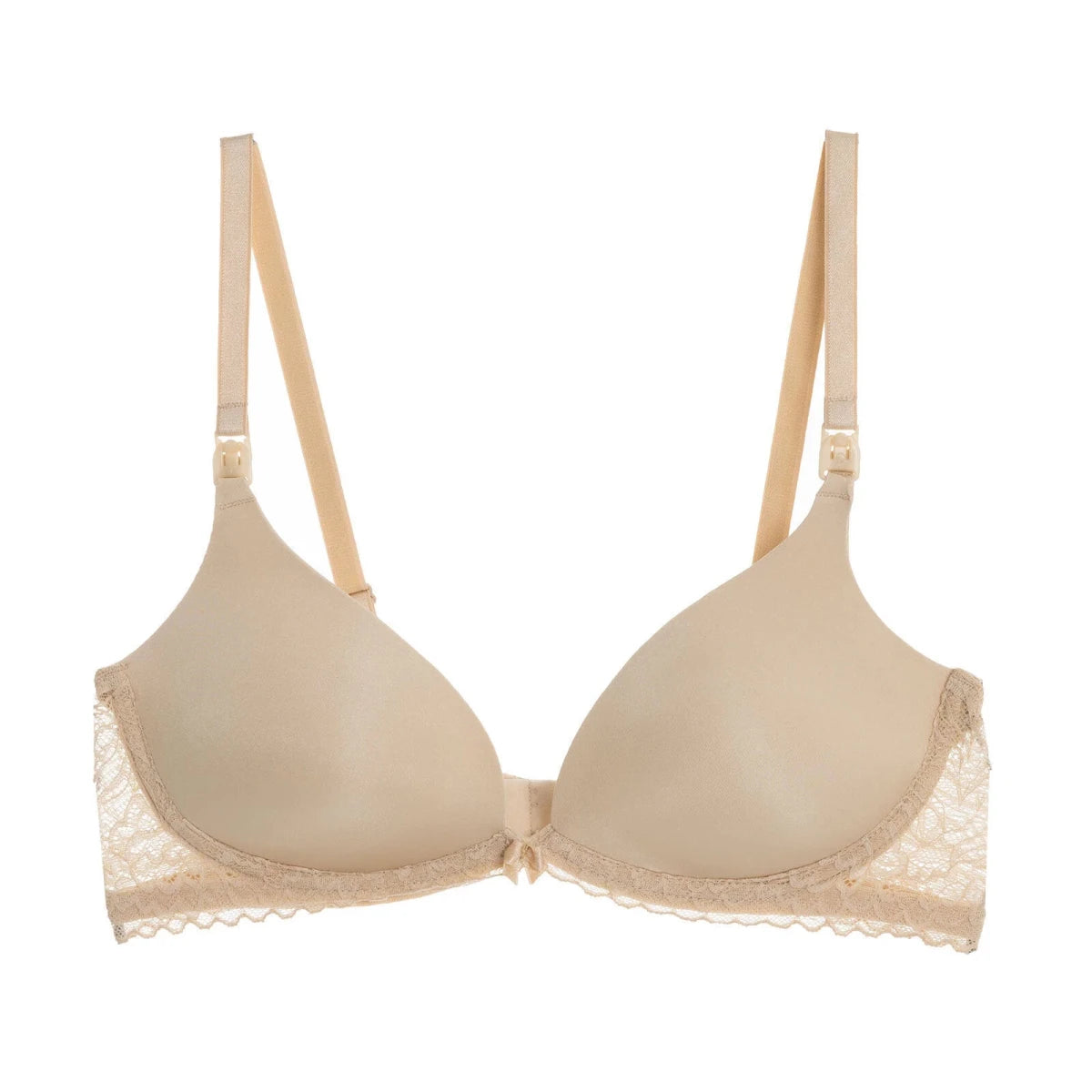 Baby Mom Women's Satin Padded Nursing Bra Beige - ebebek