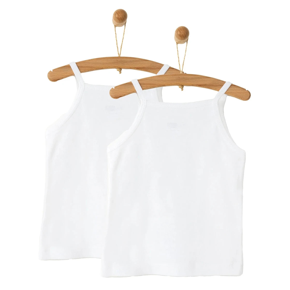 HelloBaby 2 Pack Strappy Baby Vests (12 Months to 5 Years) White - ebebek