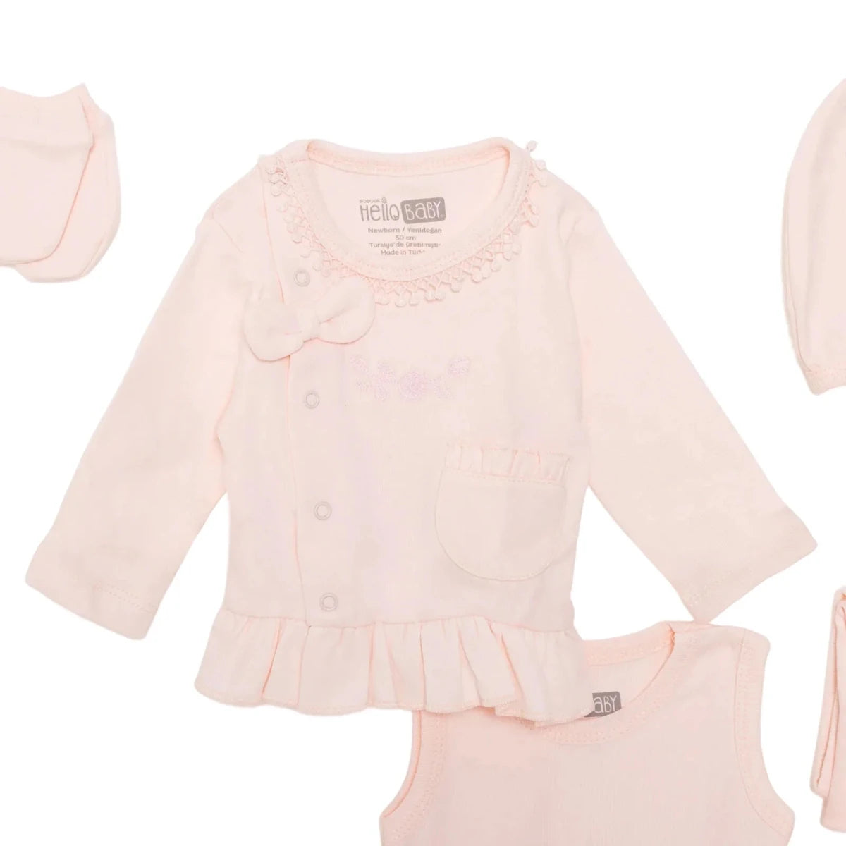 HelloBaby 10 Piece V Neck Baby Hospital Bag Set (Newborn) Pink - ebebek