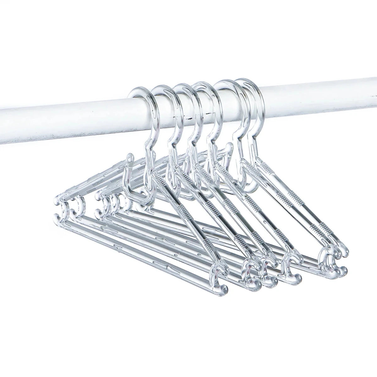 HelloBaby 6 Pack Crystal Clear Baby Clothes Hangers (One Size) White - ebebek