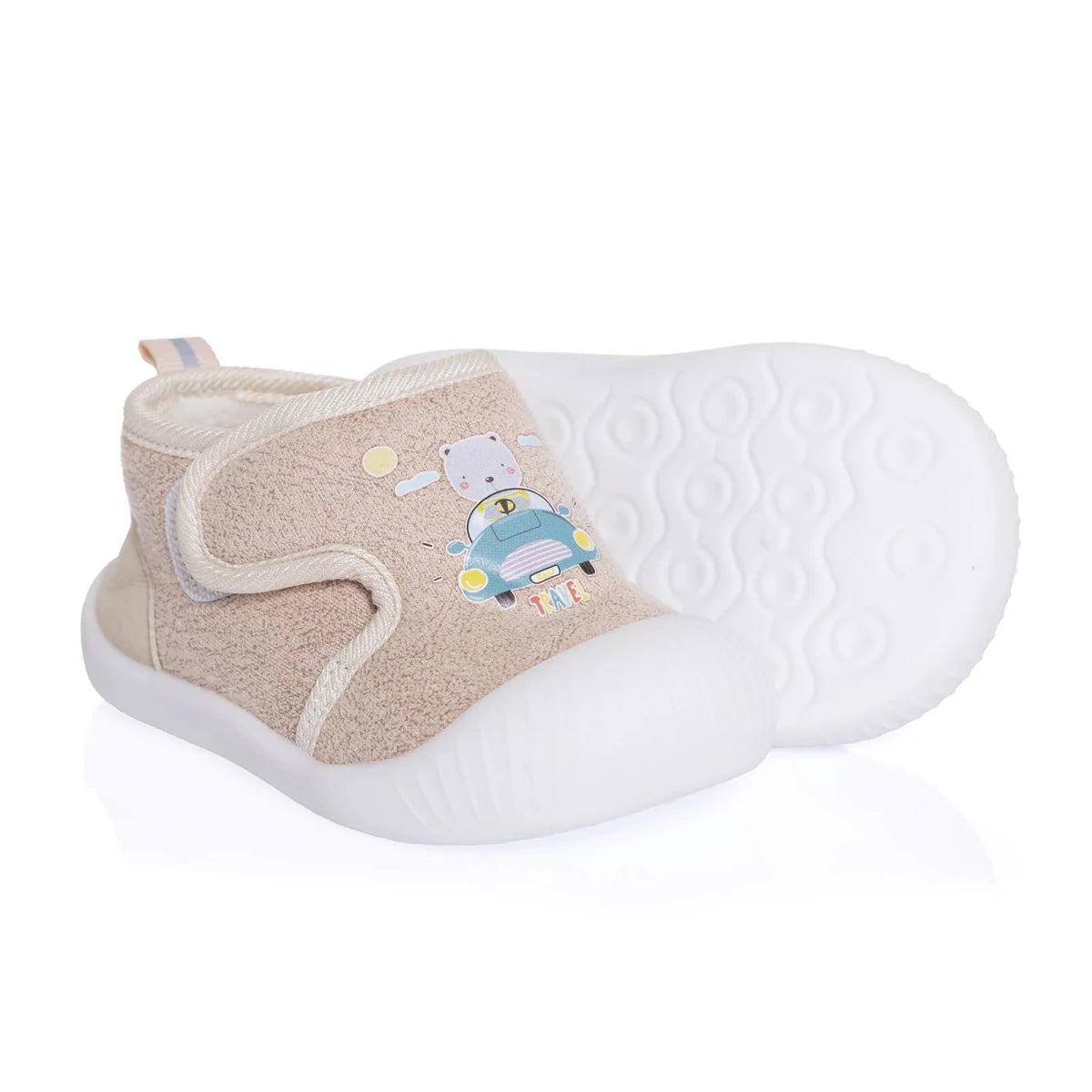 HelloBaby Printed Textile First Walker Baby Shoes Salmon - ebebek