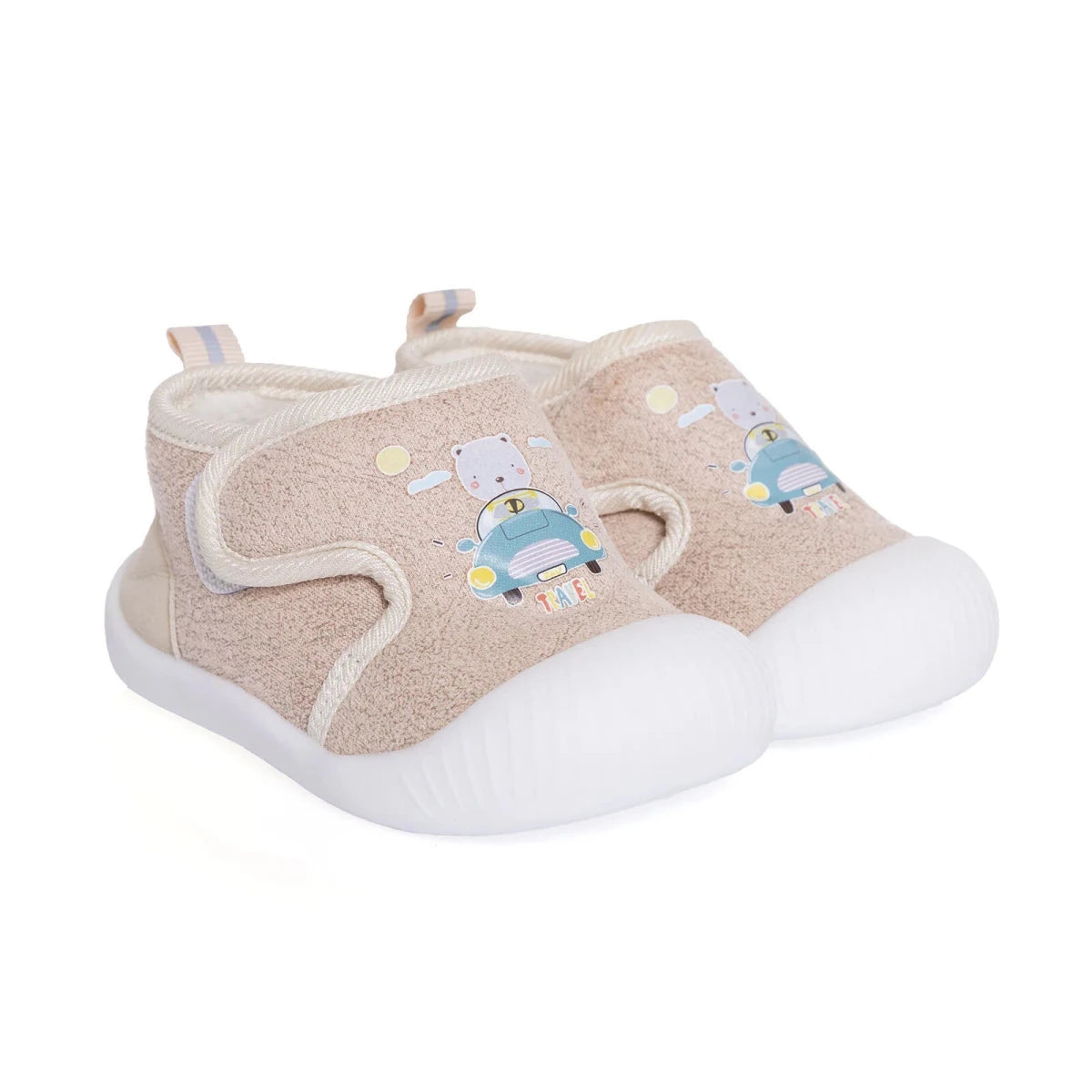 HelloBaby Printed Textile First Walker Baby Shoes Salmon - ebebek