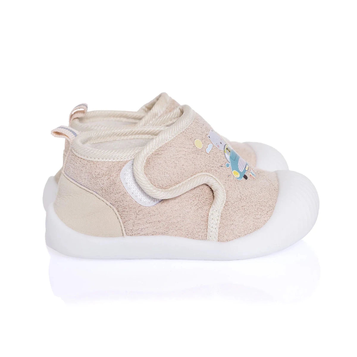 HelloBaby Printed Textile First Walker Baby Shoes Salmon - ebebek