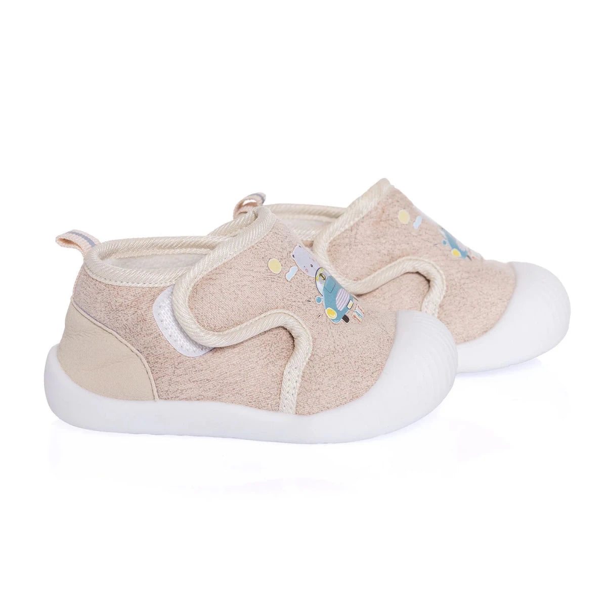 HelloBaby Printed Textile First Walker Baby Shoes Salmon - ebebek