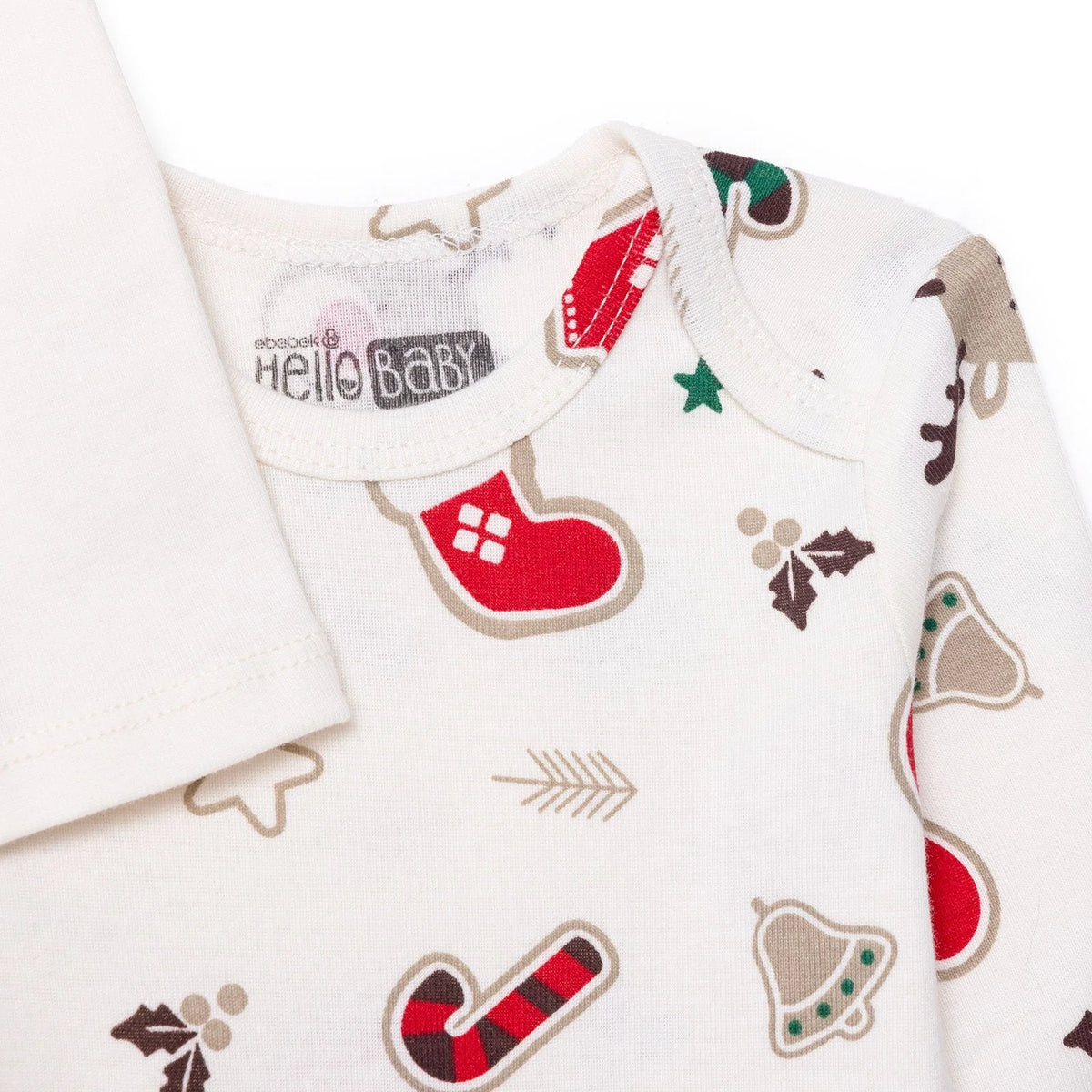 HelloBaby 2 Pack Festive Print Long Sleeve Baby Bodysuits (1-3 Months to 2-3 Years)