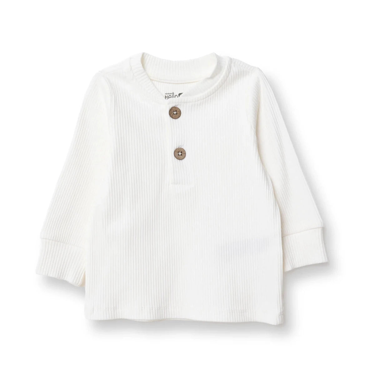 HelloBaby Ribbed Baby Sweatshirt (1-3 Months to 12 Months) Ecru - ebebek
