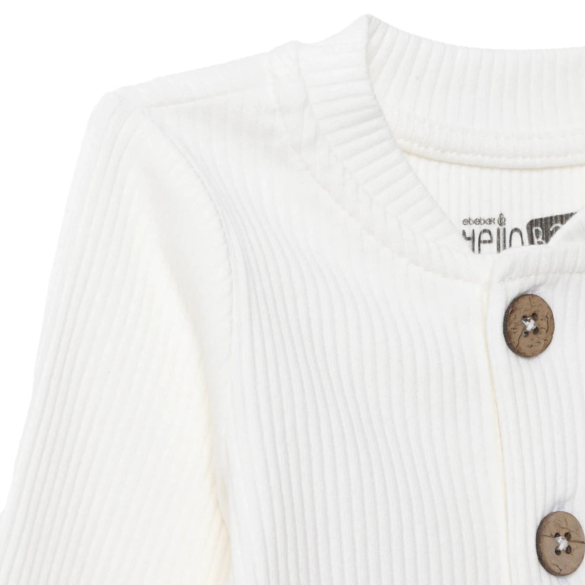 HelloBaby Ribbed Baby Sweatshirt (1-3 Months to 12 Months) Ecru - ebebek